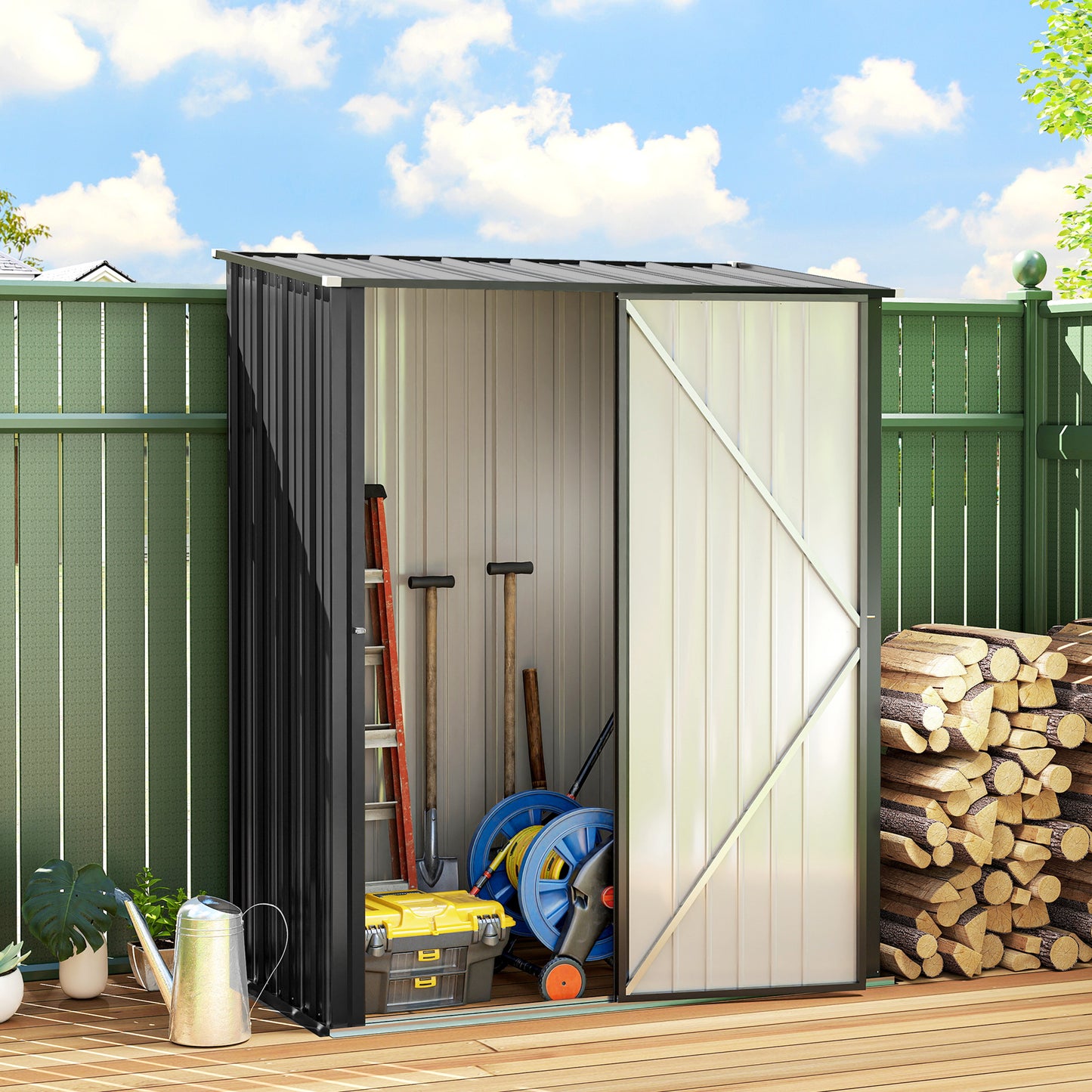 5.3 x 3.1ft Corrugated Steel Garden Shed