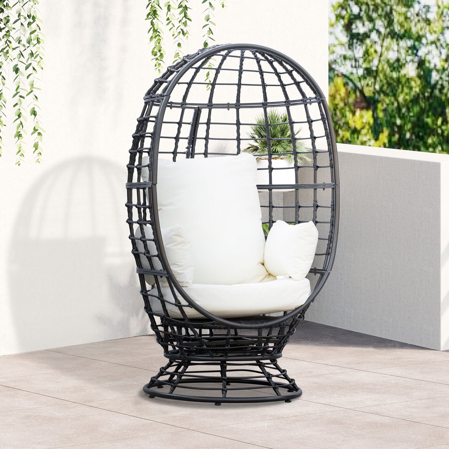 360° Swivel Egg Chair, Garden Rattan Swivel Chair