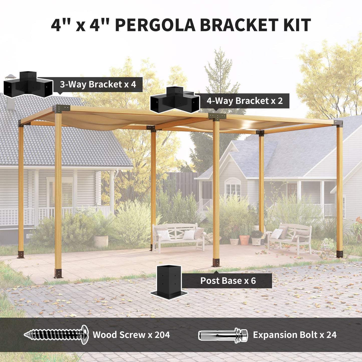 12PCS Pergola Kit, Pergola Brackets