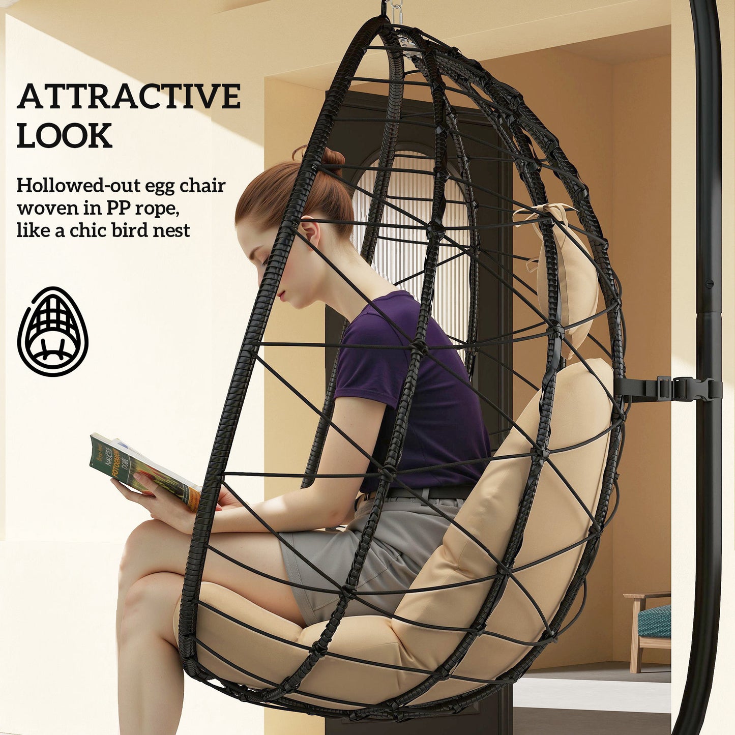Hanging Egg Chair Outdoor Indoor Garden Swing Chair (6)