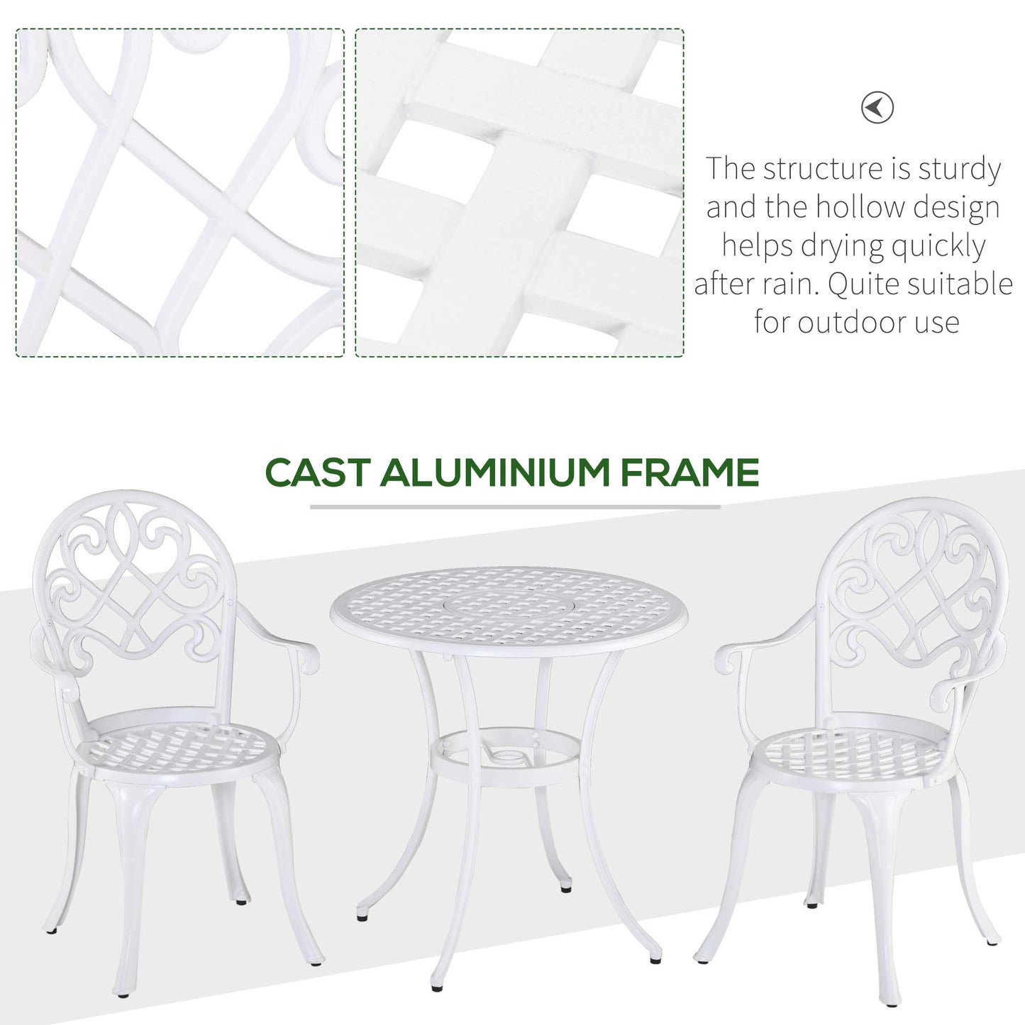 Three-Piece Elegant Aluminium Garden Set