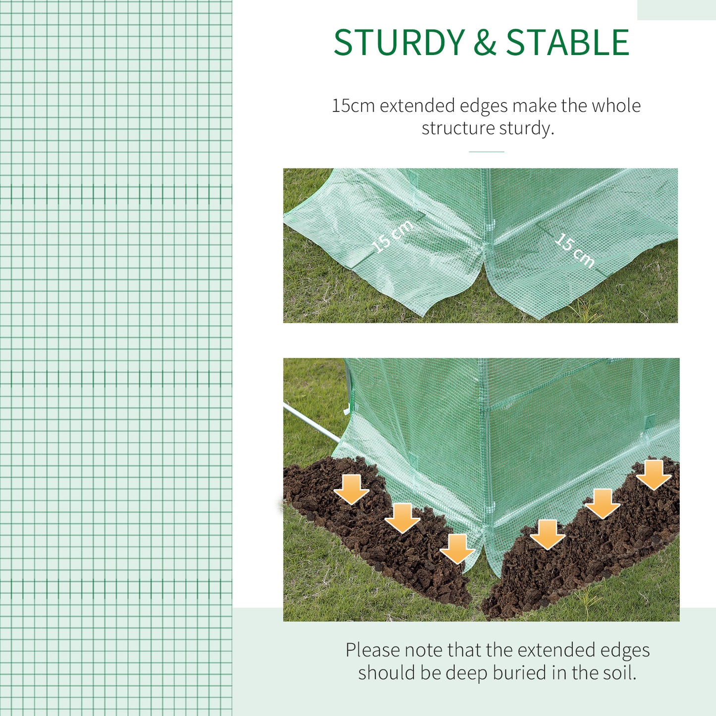 6 x 3 x 2 m Polytunnel Greenhouse with Roll-up Door