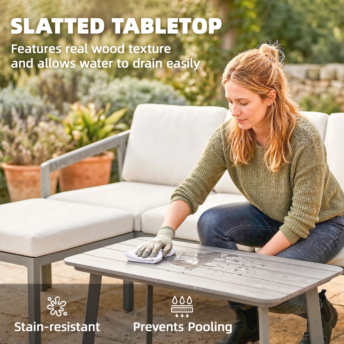 3 Piece Garden Dining Set, Outdoor Patio Furniture