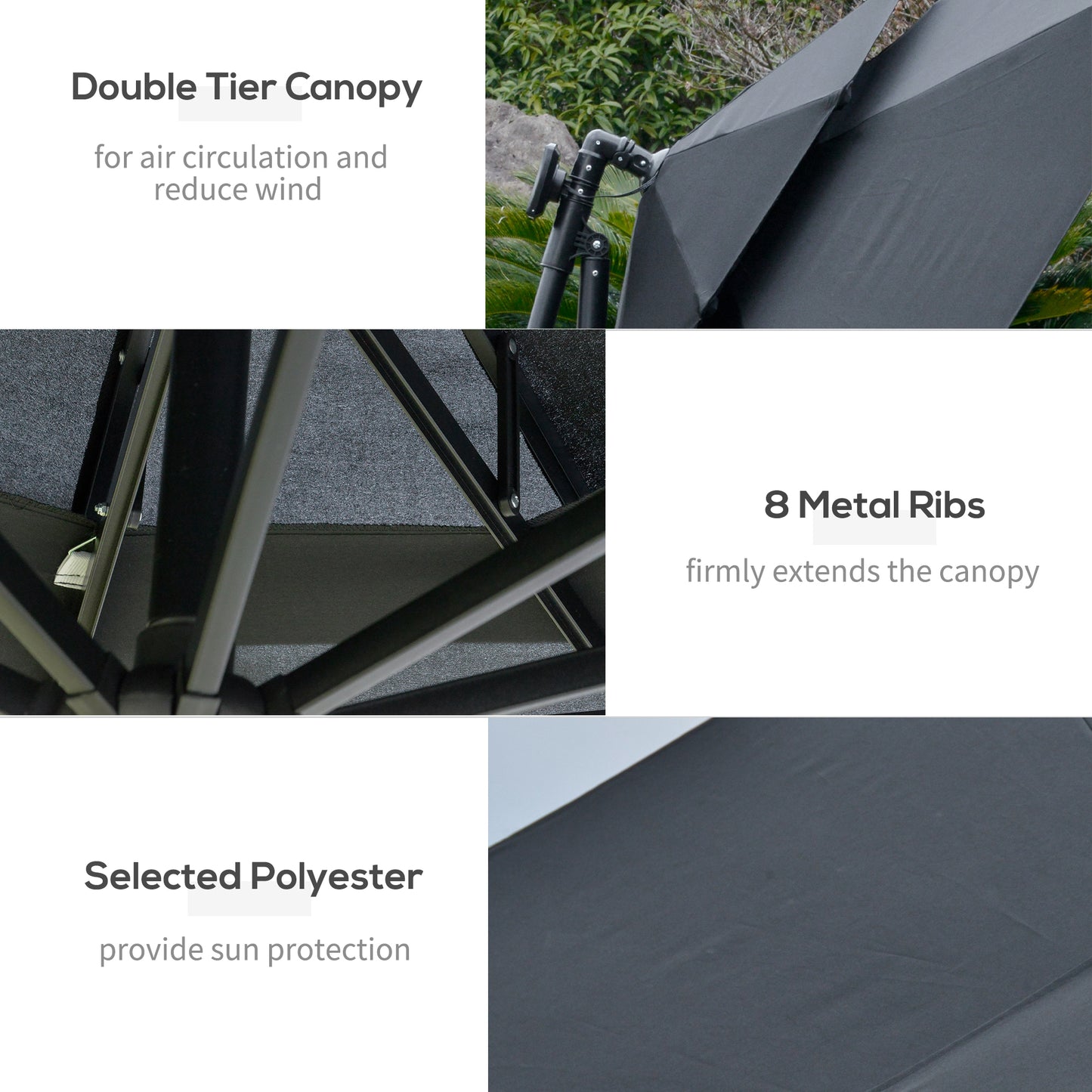 3(m) Cantilever Banana Parasol Hanging Umbrella