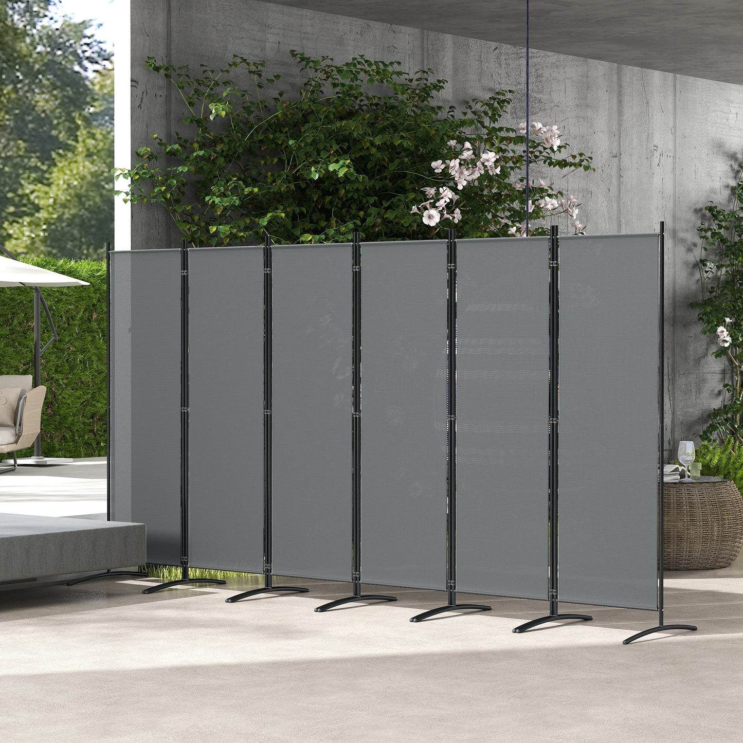 6 Panel Folding Room Divider Foldable Freestanding Garden Privacy