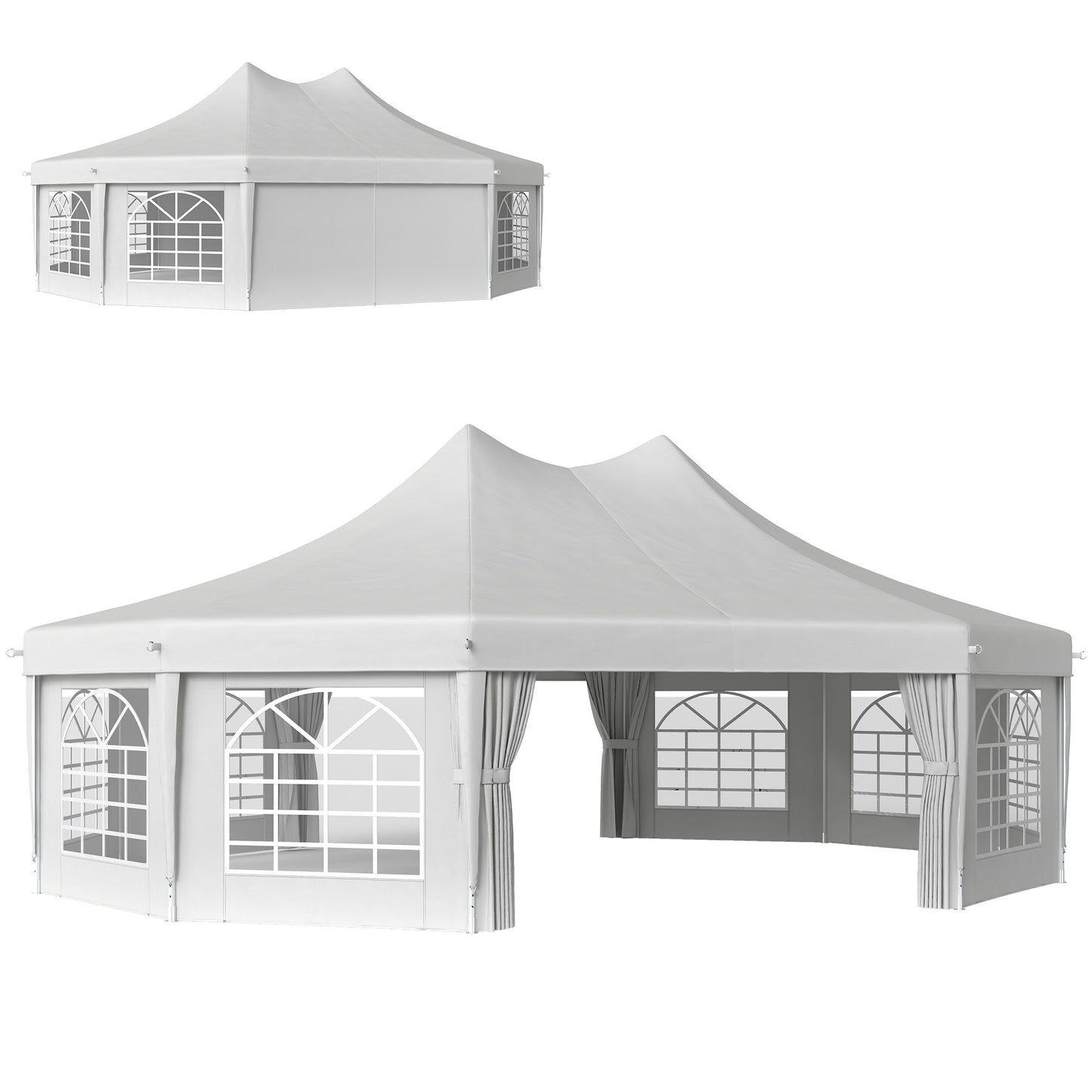 10 Sides Decagonal Garden Gazebo Marquee Party Tent Wedding Canopy