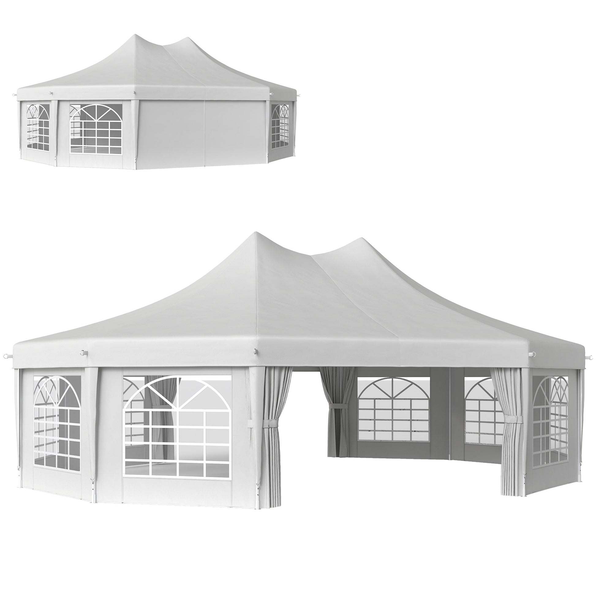 10 Sides Decagonal Garden Gazebo Marquee Party Tent Wedding Canopy
