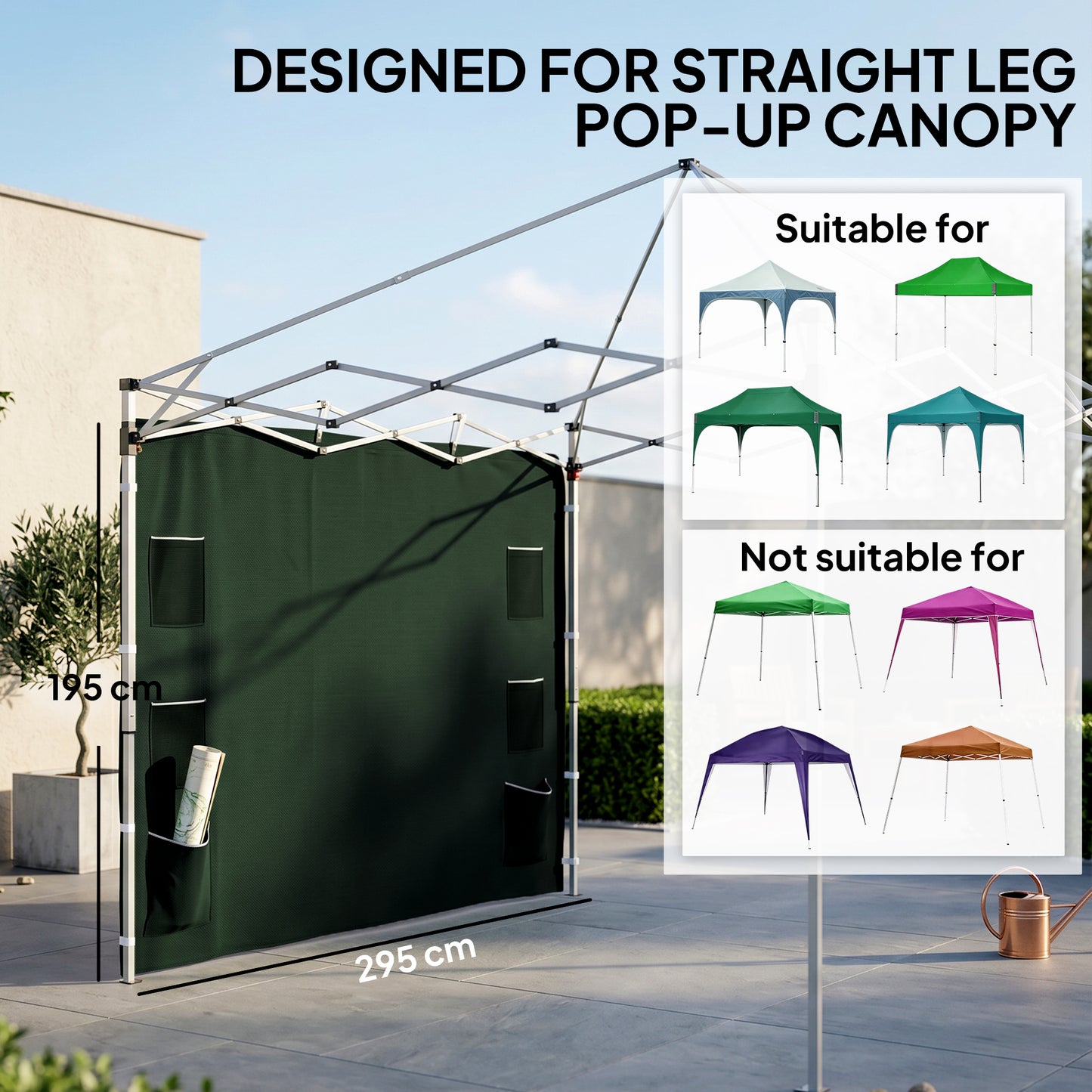 195 x 295cm Replacement Gazebo Sidewall