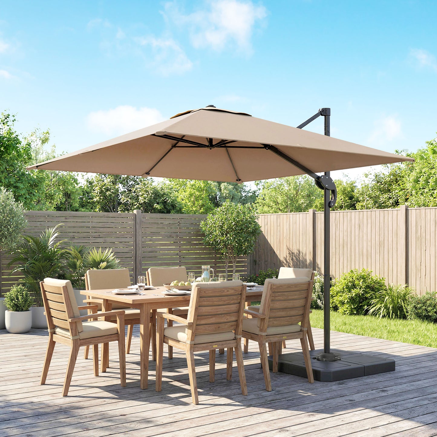 2.4 x 2.4 m Cantilever Parasol with Umbrella Weights