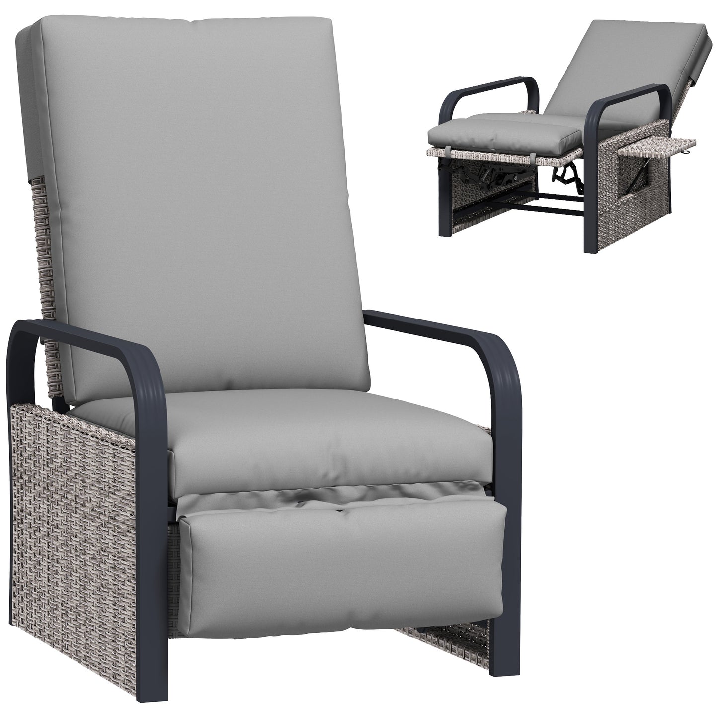 140° Reclining Rattan Armchair