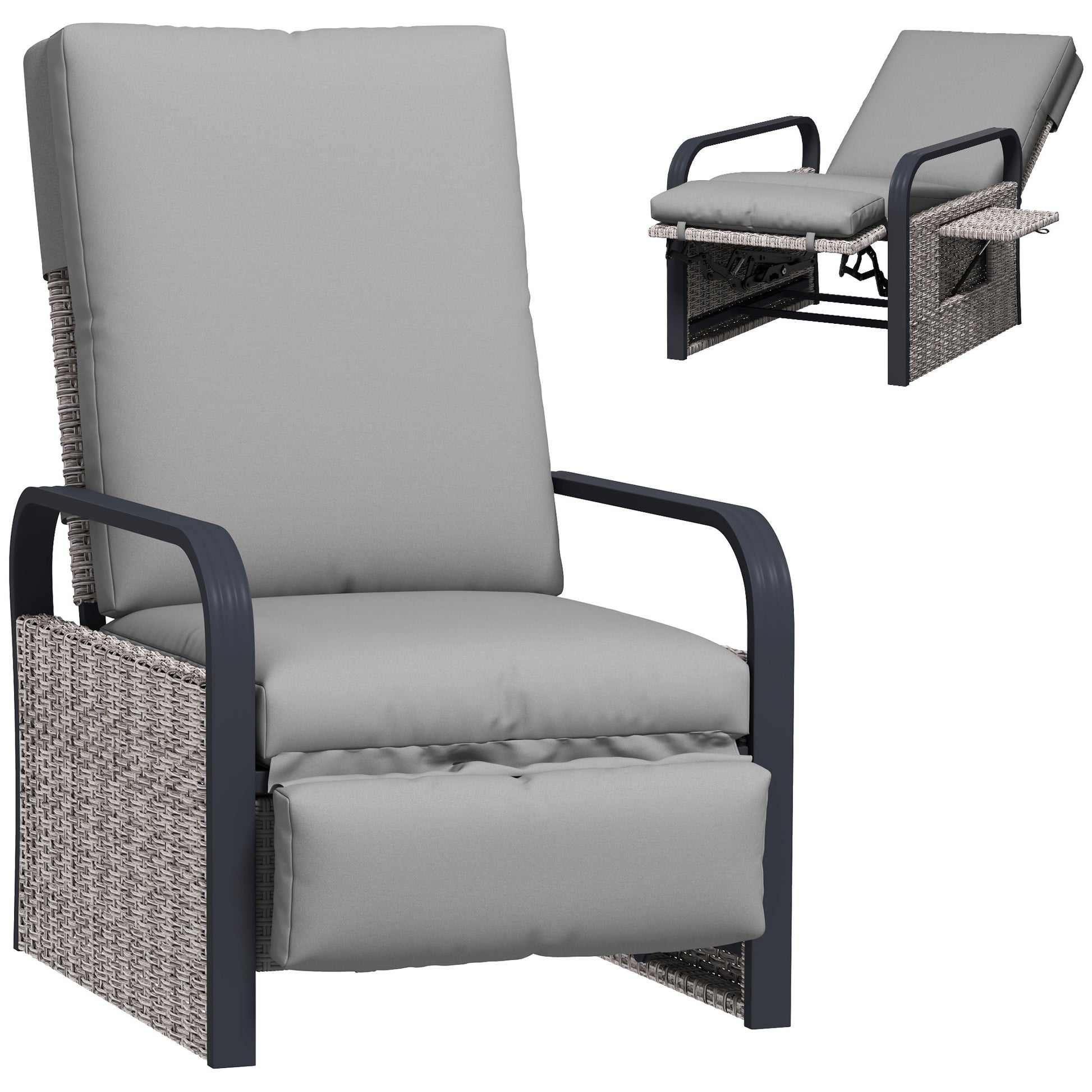 140° Reclining Rattan Armchair