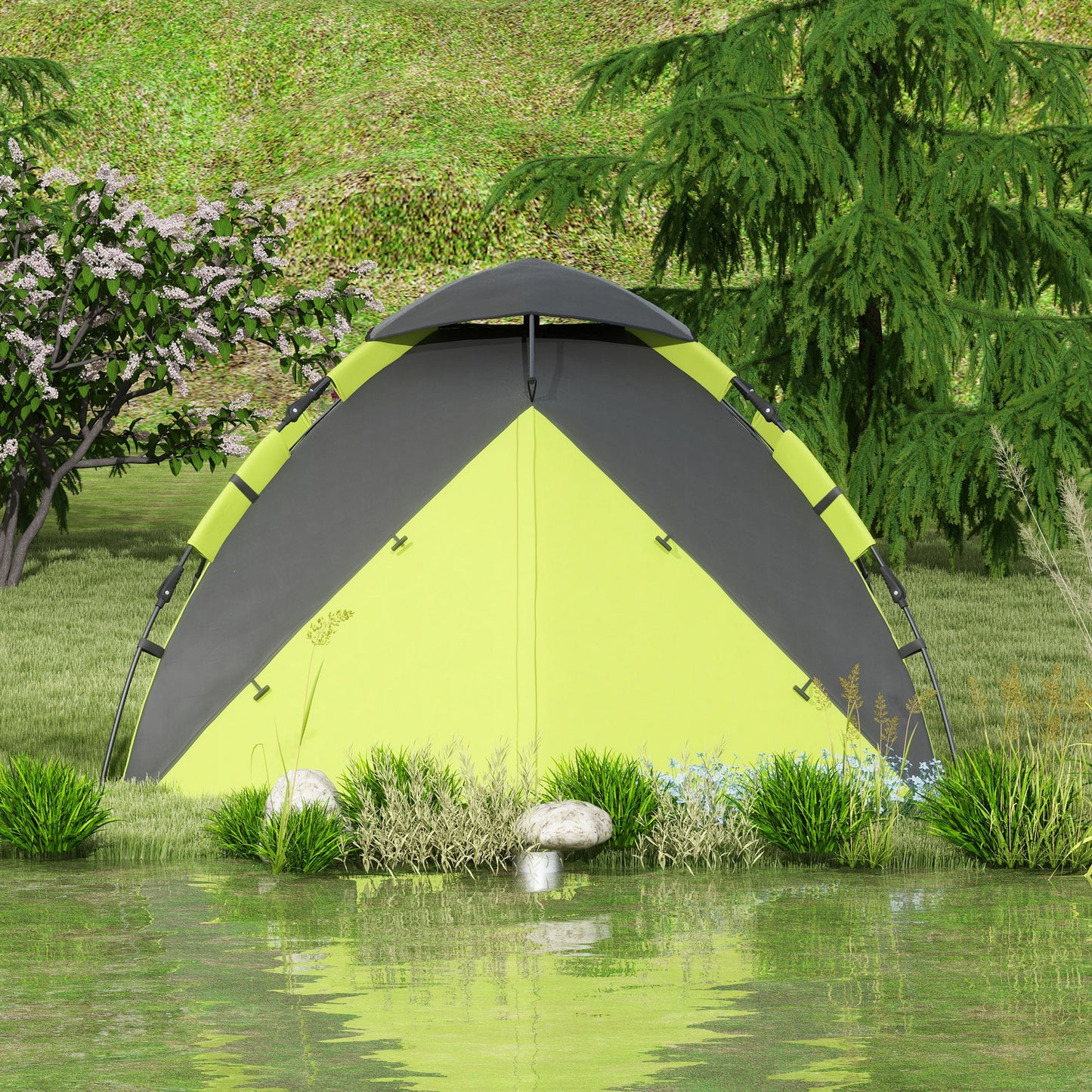 Two-Man One Room Camping Tent, with Accessories