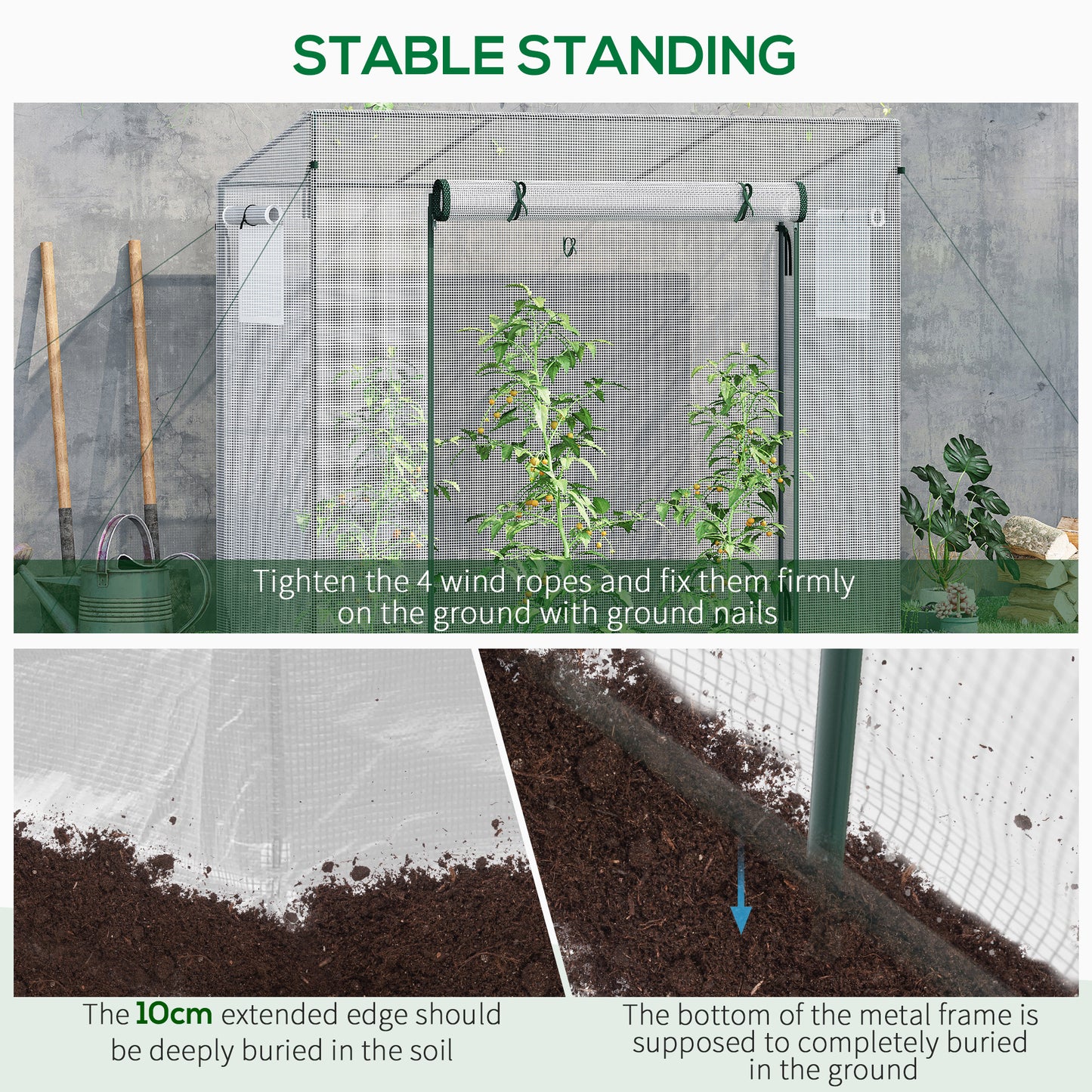 Small Walk-in Garden Greenhouse with Steel Frame