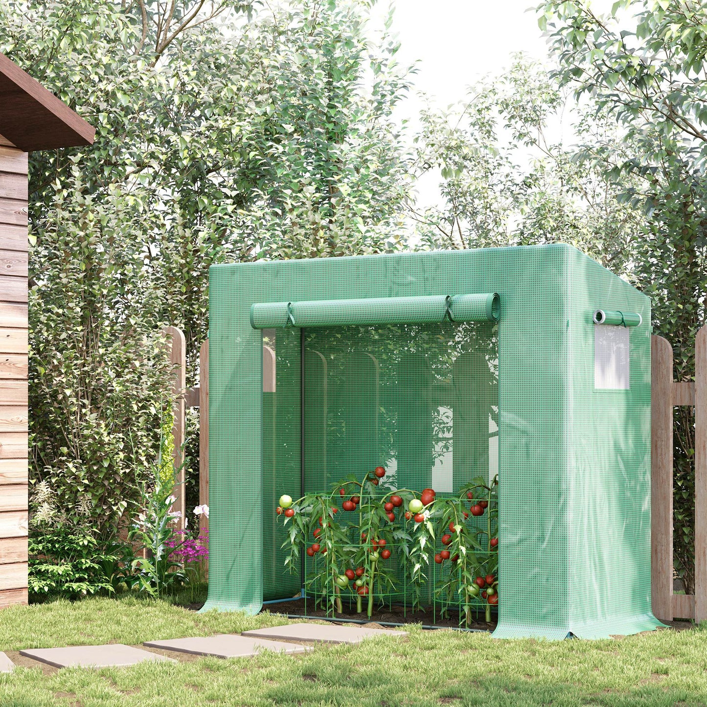 Small Walk-in Garden Greenhouse with Steel Frame