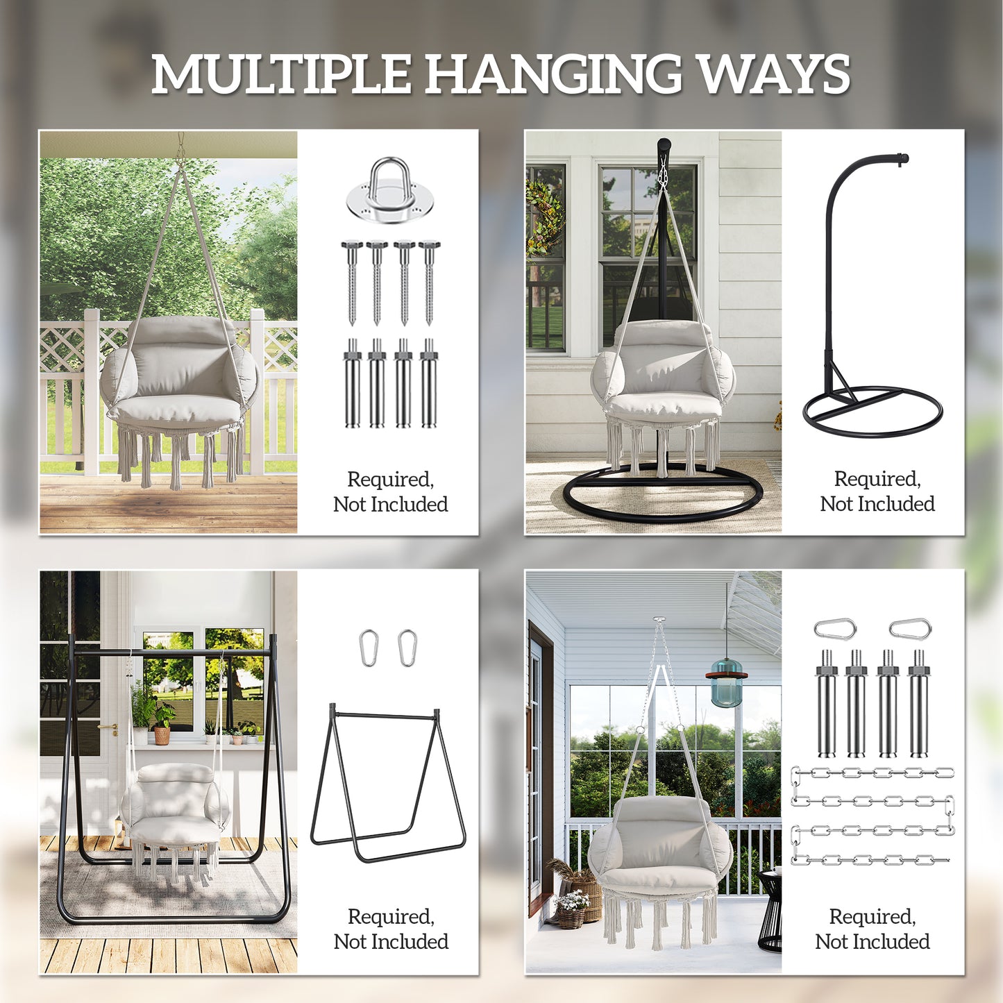 Hanging Chair Outdoor Hammock Chair with Soft Cushion