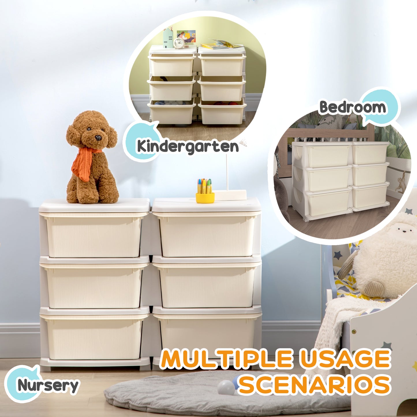 Kids Storage Unit, with Six Drawers