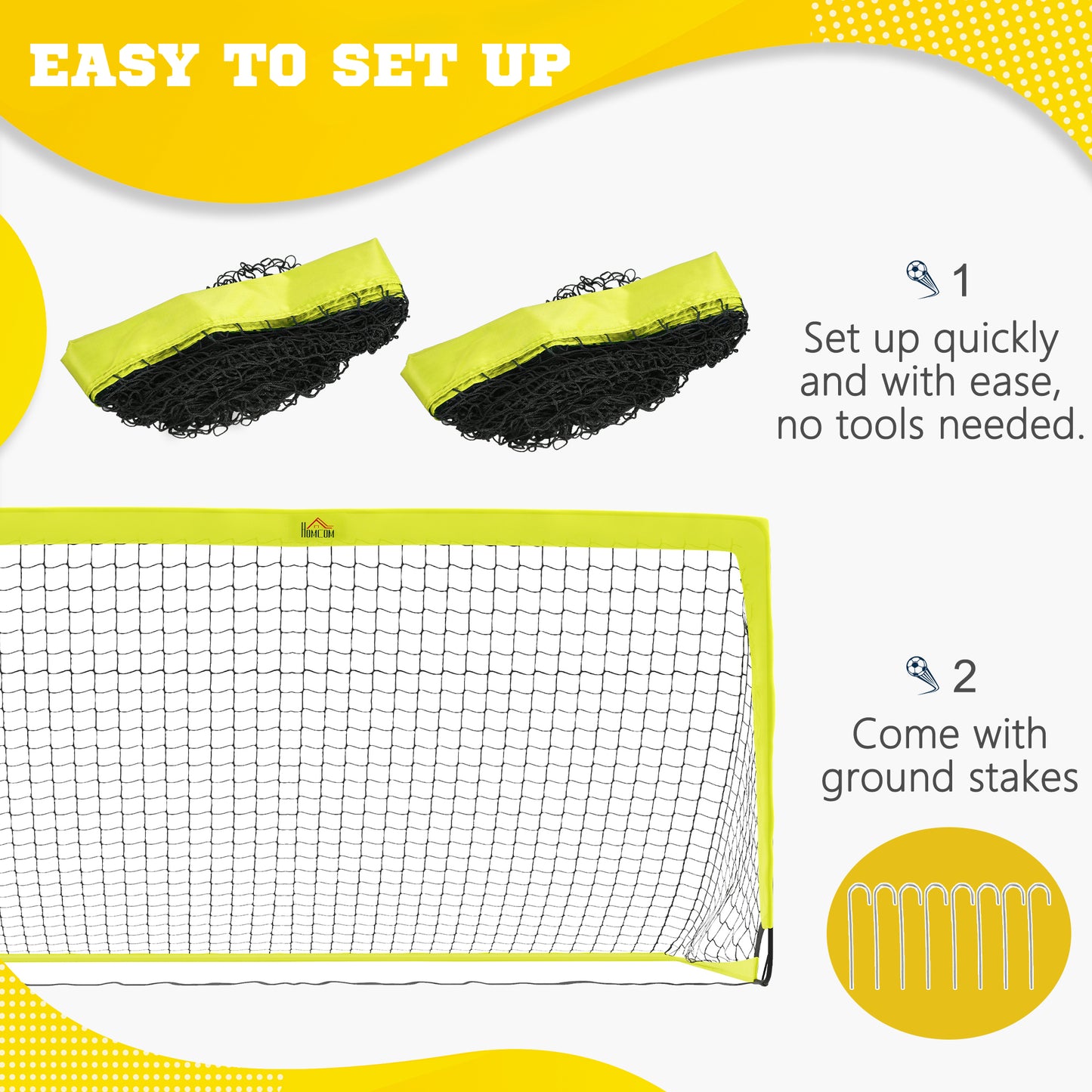 Two Football Goal Nets, Foldable Outdoor Sport Training Equipment