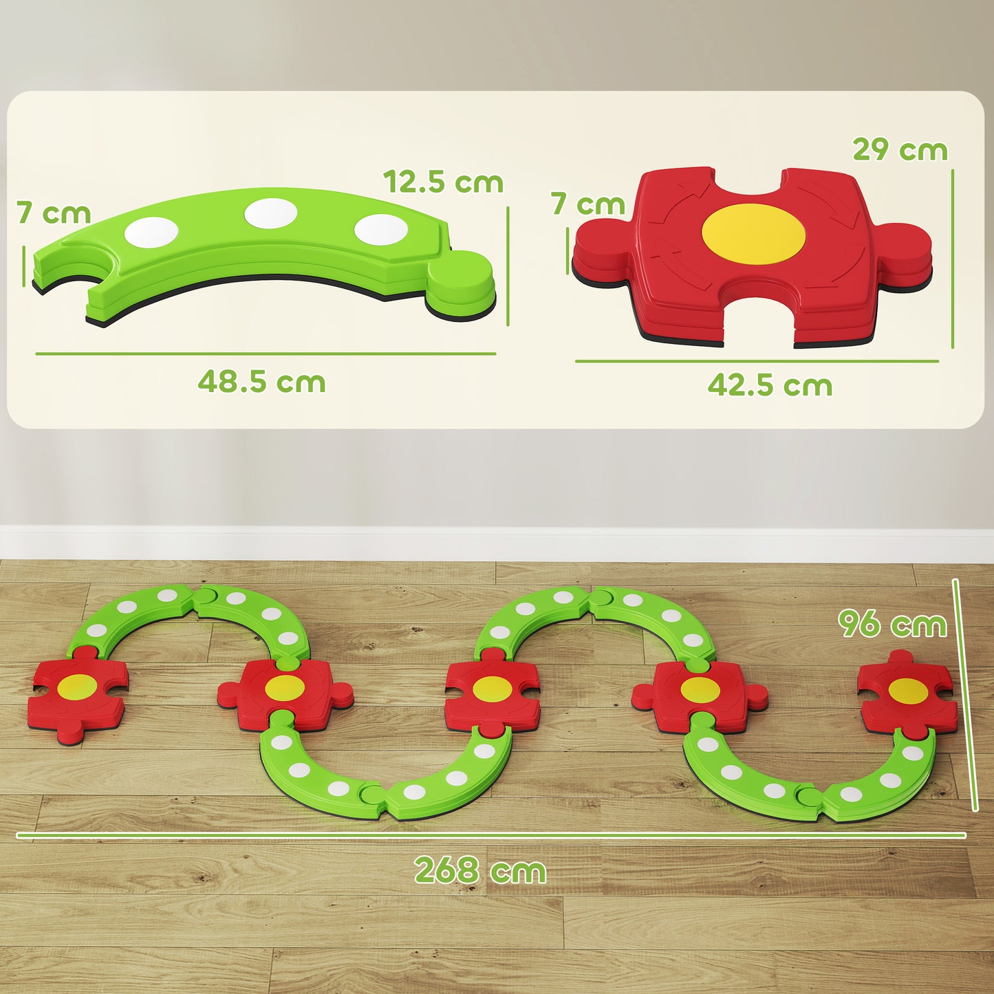 13 PCS Kids Balance Beam Stepping Stones Set