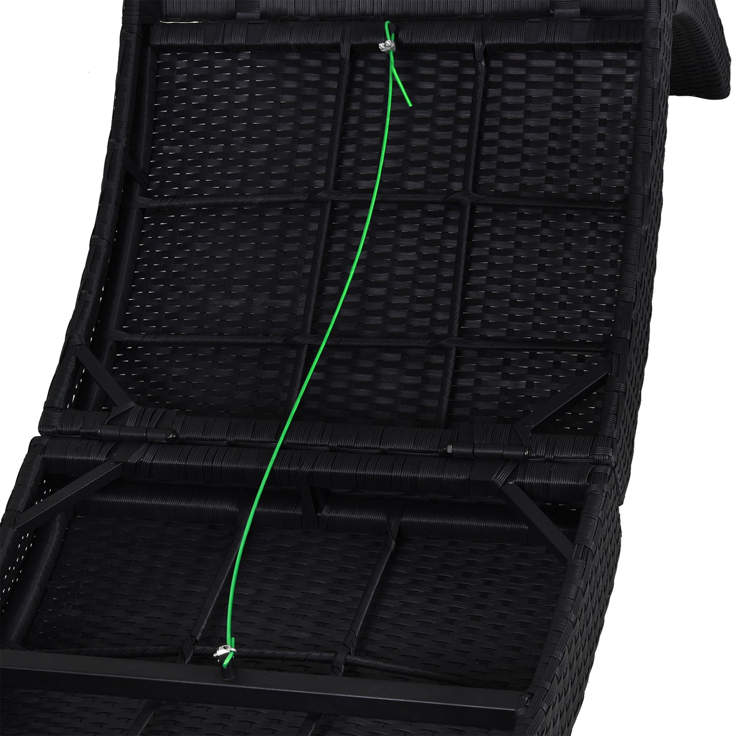 Folding Sun Lounger, PE Rattan Garden Lounger Chair