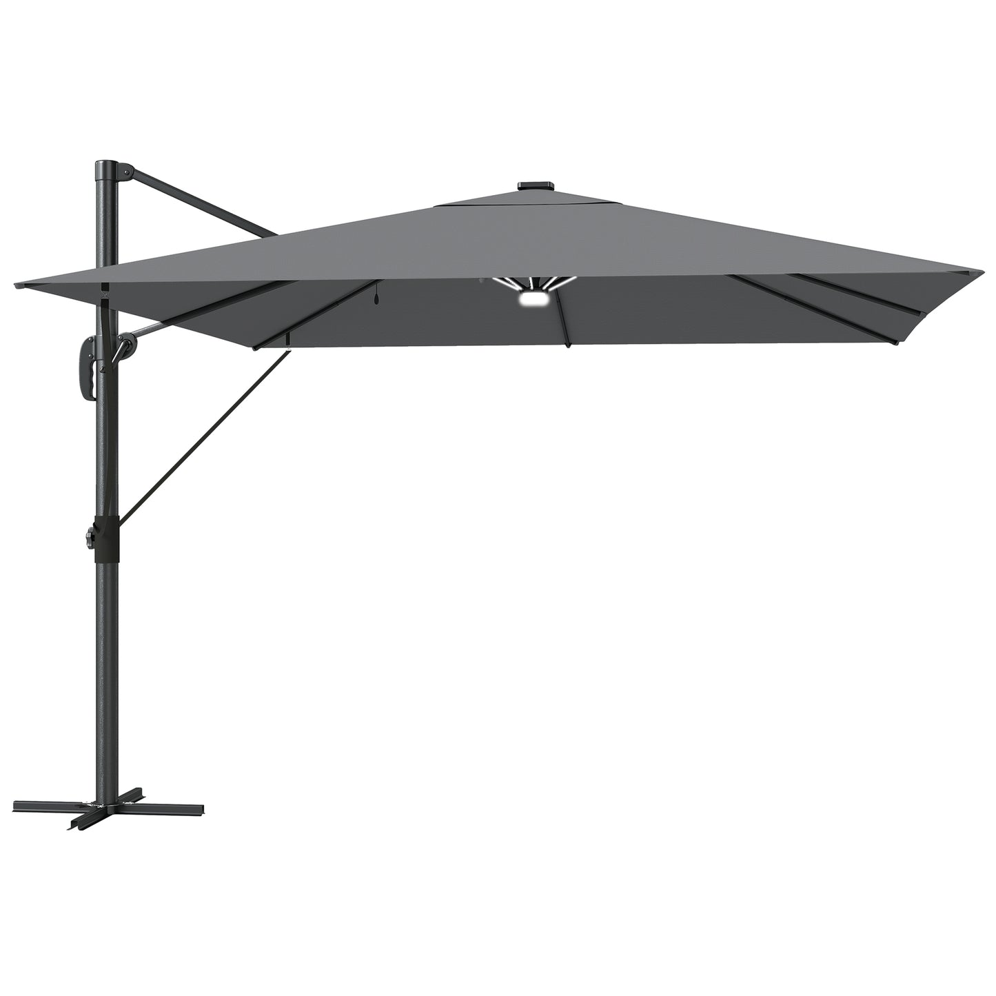 3 x 3 m Garden Cantilever Parasol with Light, Cover