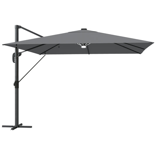 3 x 3 m Garden Cantilever Parasol with Light, Cover