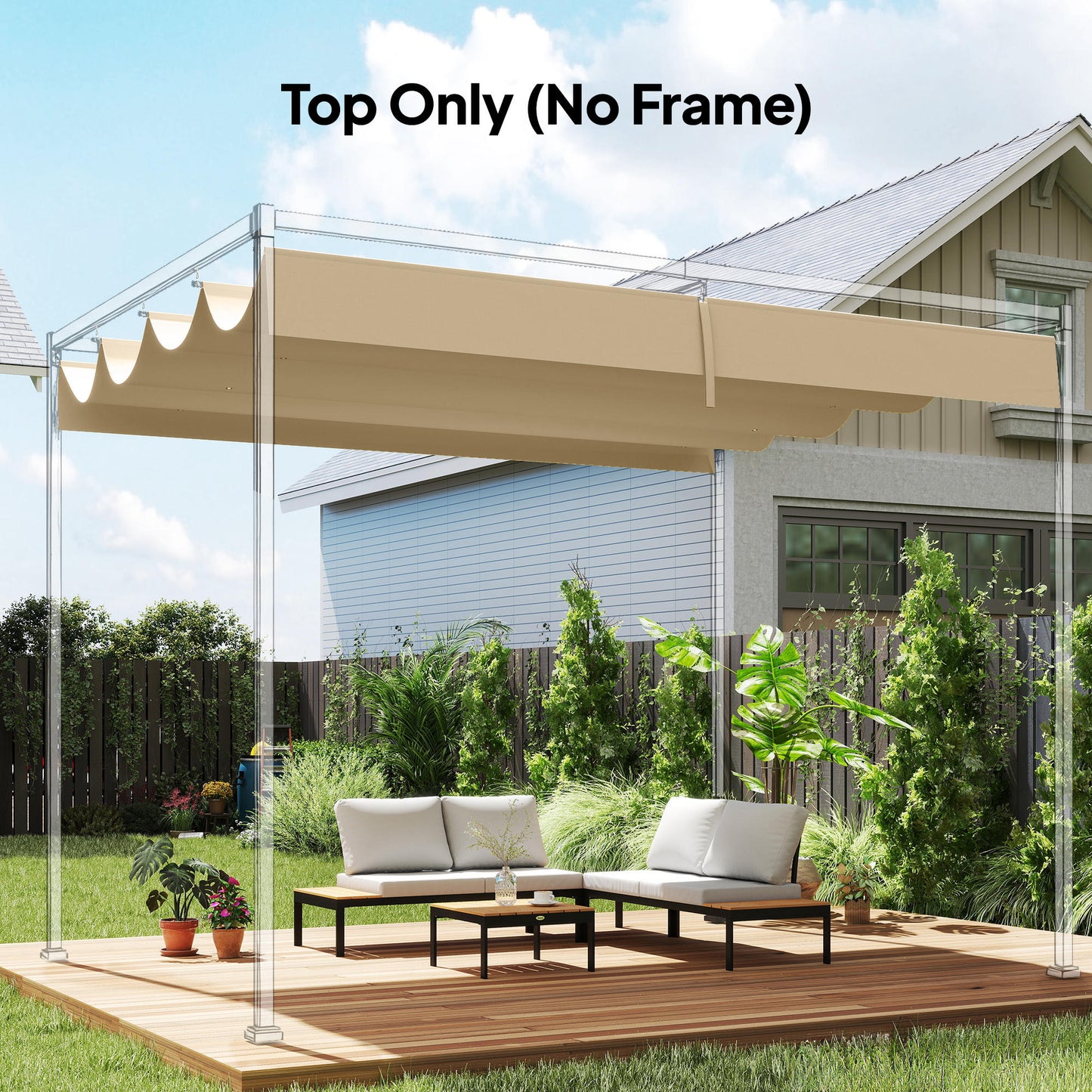 Retractable Pergola Canopy Only, 3.92 x 3.5 m