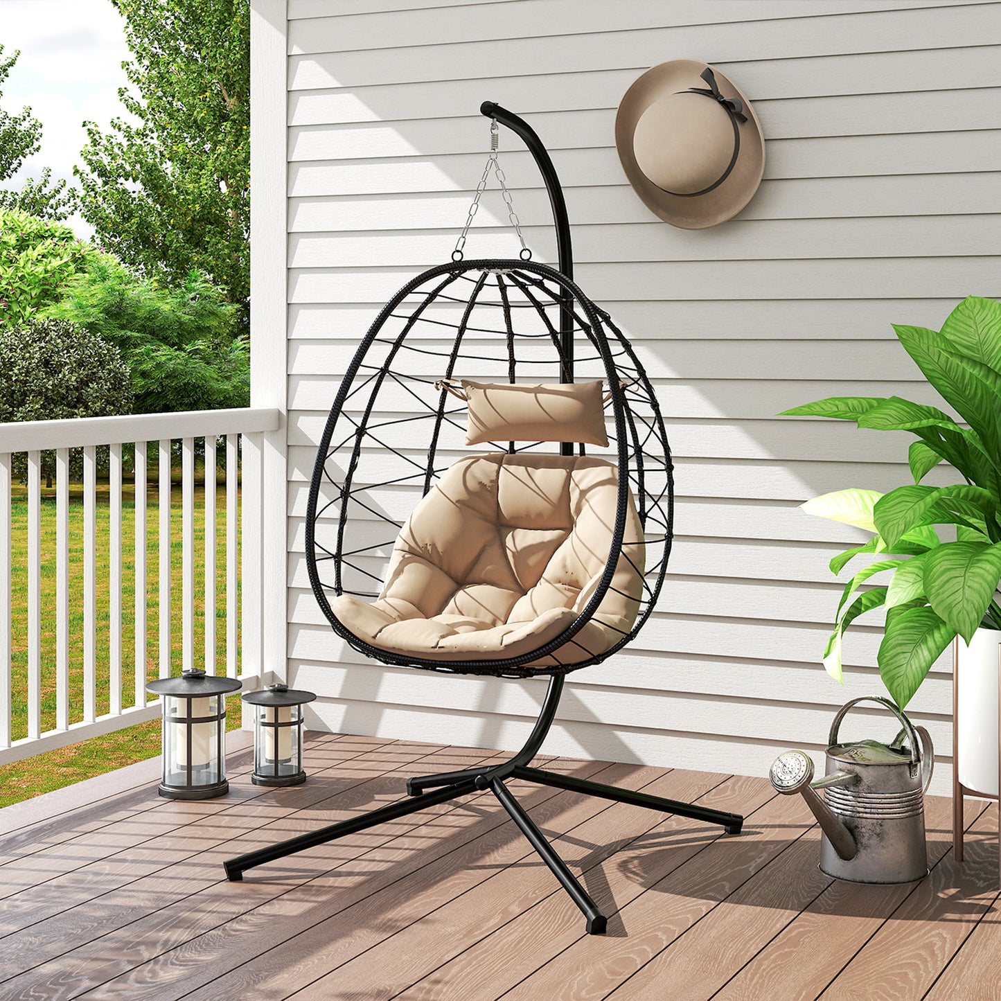 Hanging Egg Chair Outdoor Indoor Garden Swing Chair (6)