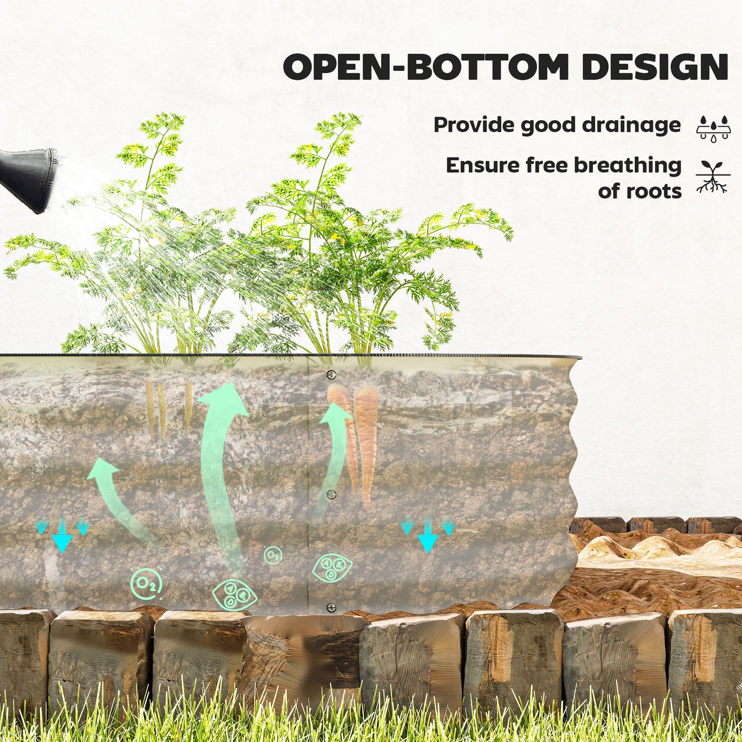 Galvanised Raised Garden Bed, Metal Planter Box with Safety Edging (3)