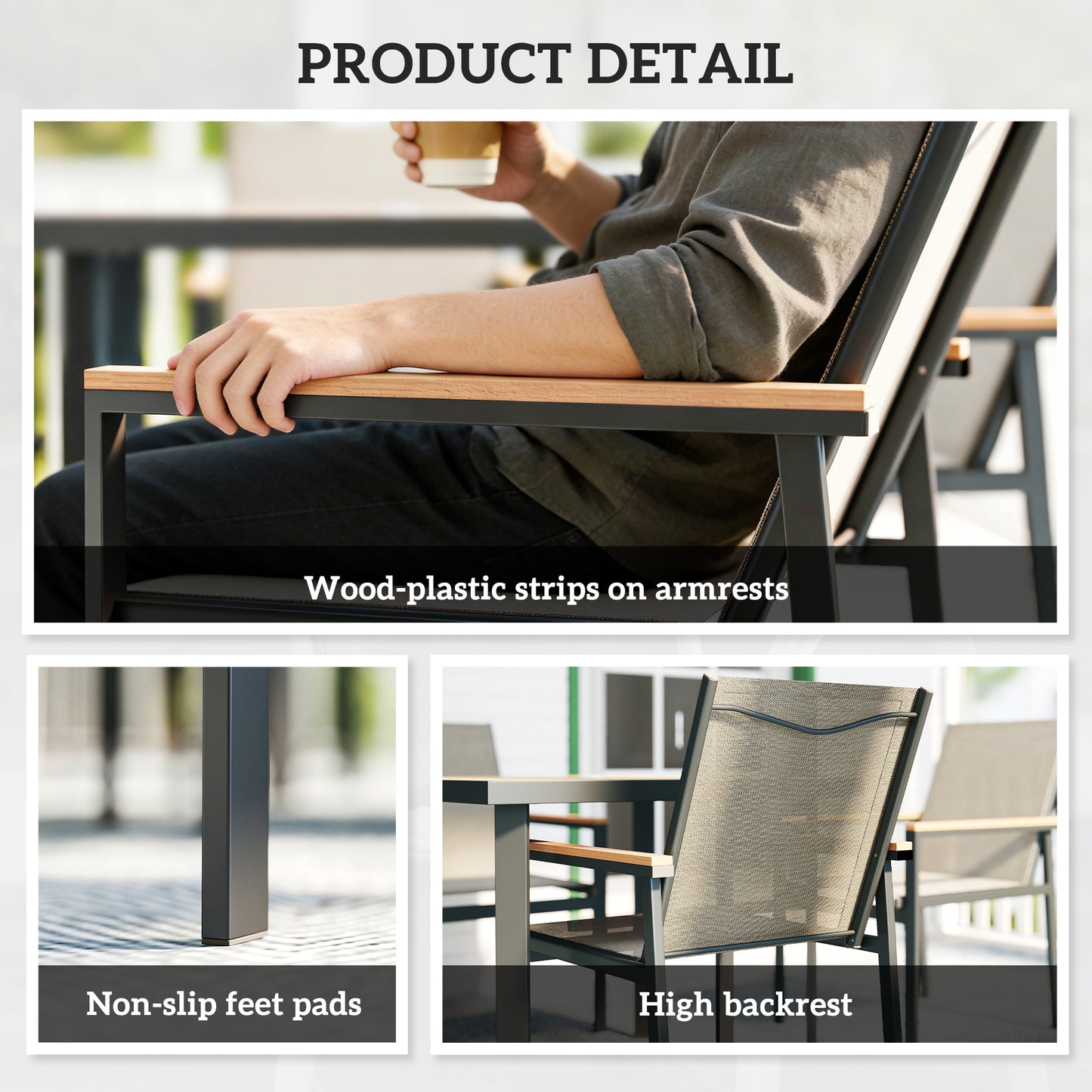 Five-Piece Metal Dining Set, with Glass-Top Table