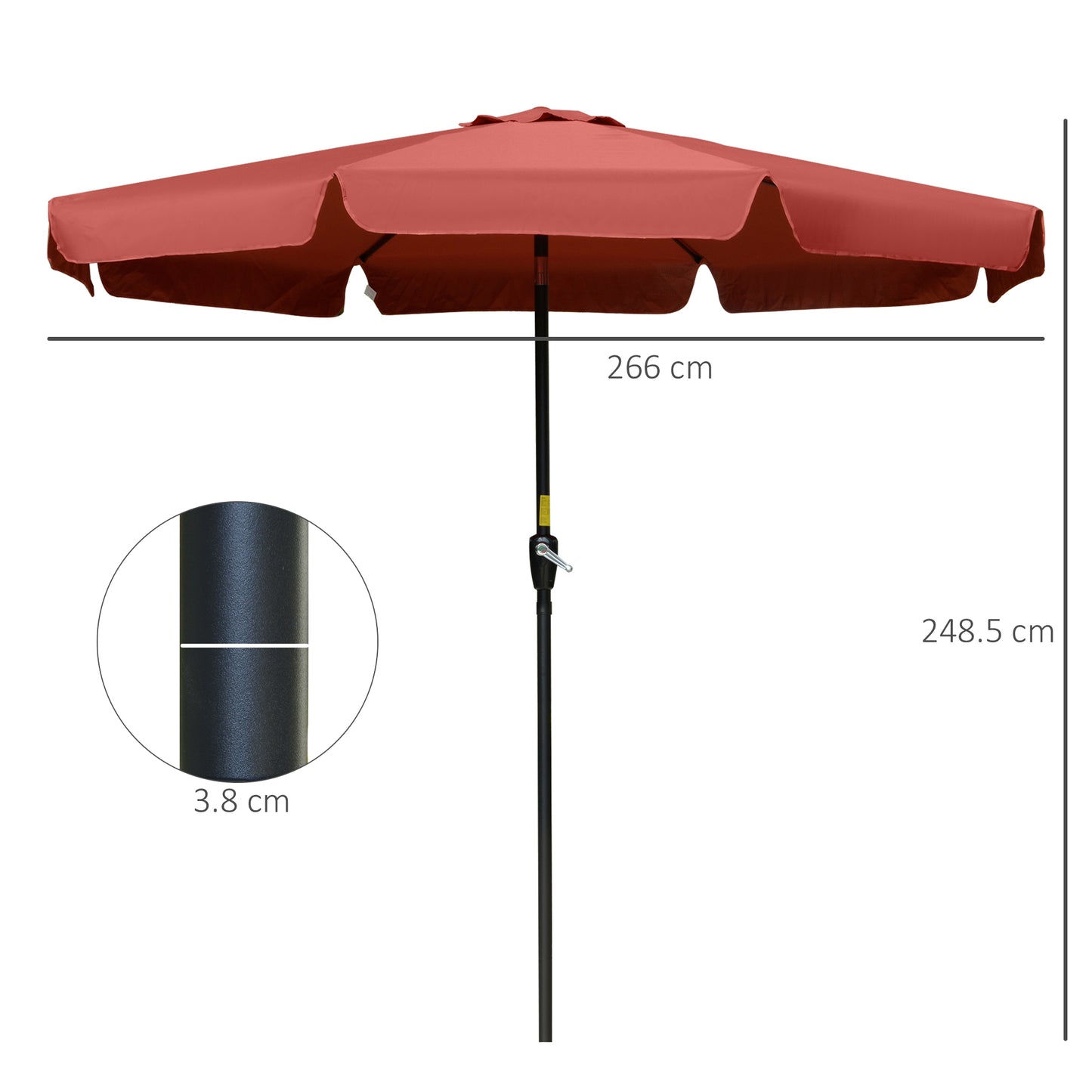 2.7m Patio Parasol Garden Umbrellas Outdoor Sun Shade Table Umbrella