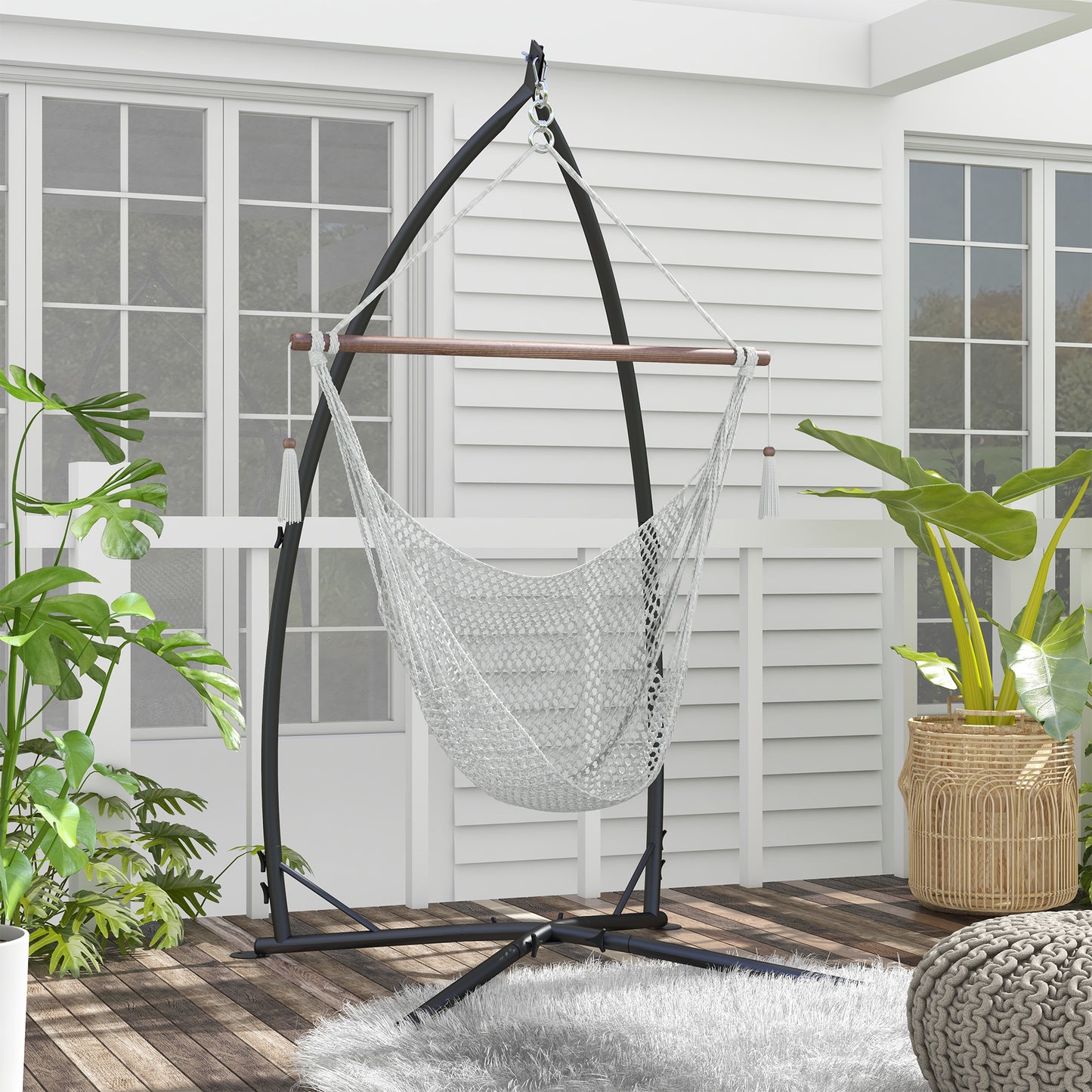 Hammock Chair Stand, Hanging Heavy Duty Metal Frame Hammock Stand (2)