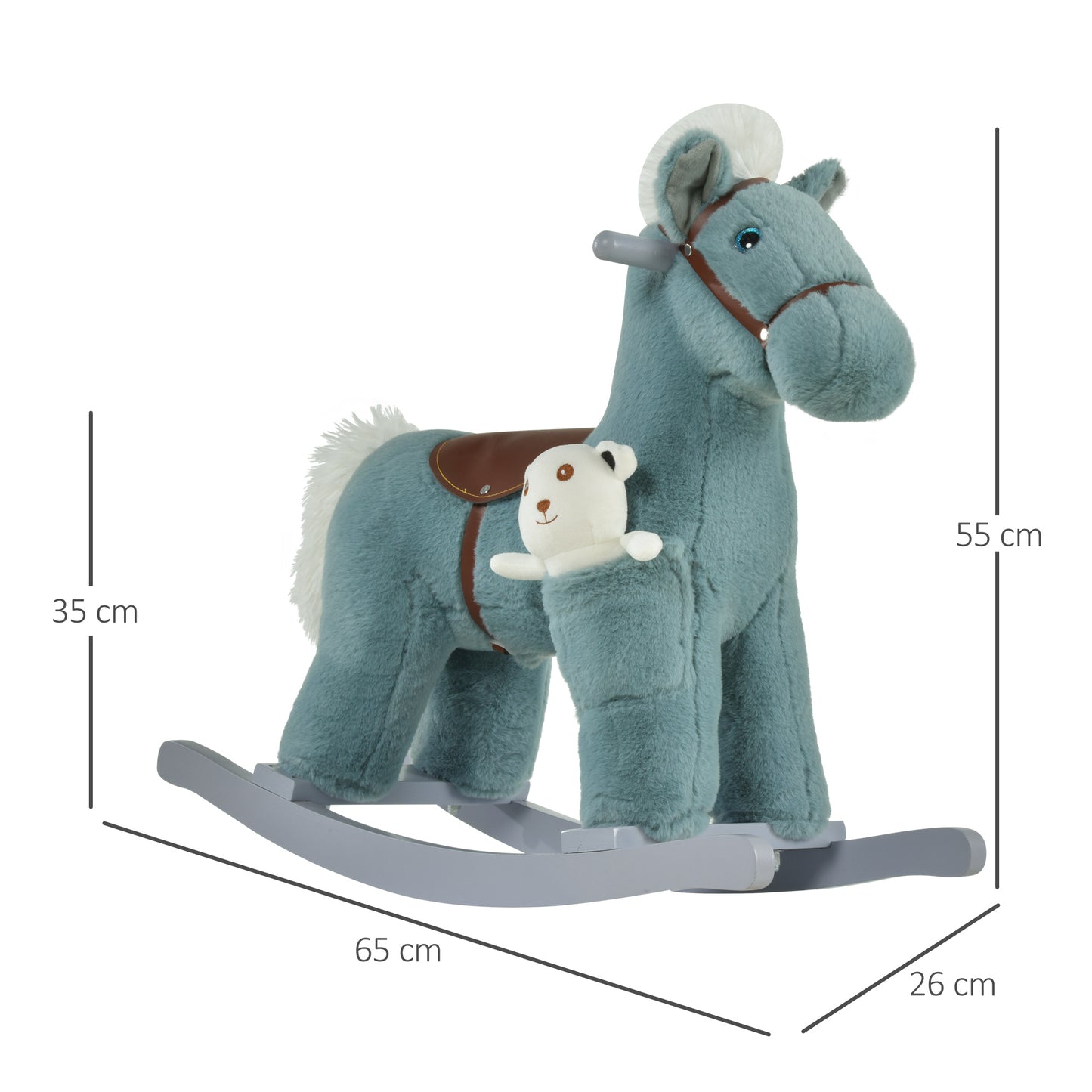 Kids Plush Ride-On Rocking Horse Toy Rocker