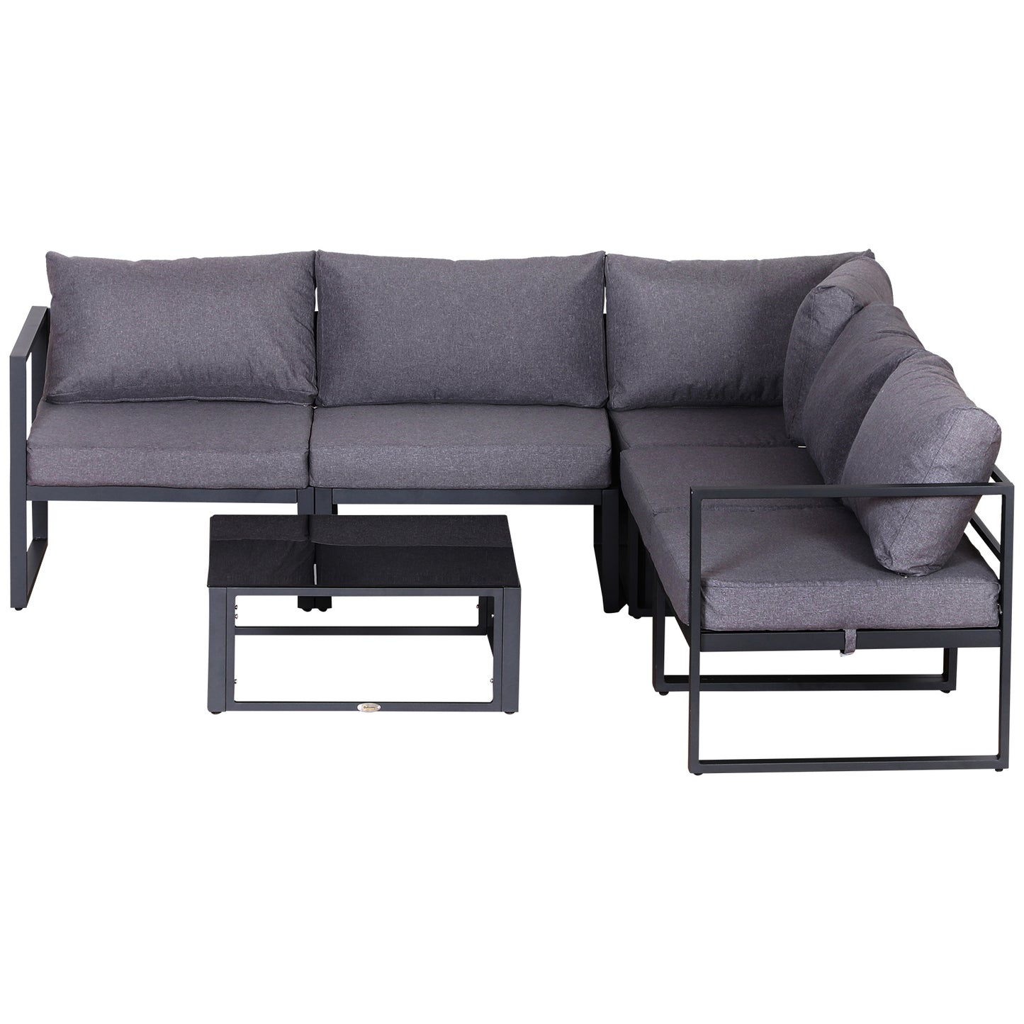 6 PCs Outdoor Indoor Sectional Corner Sofa Set Thick Padded