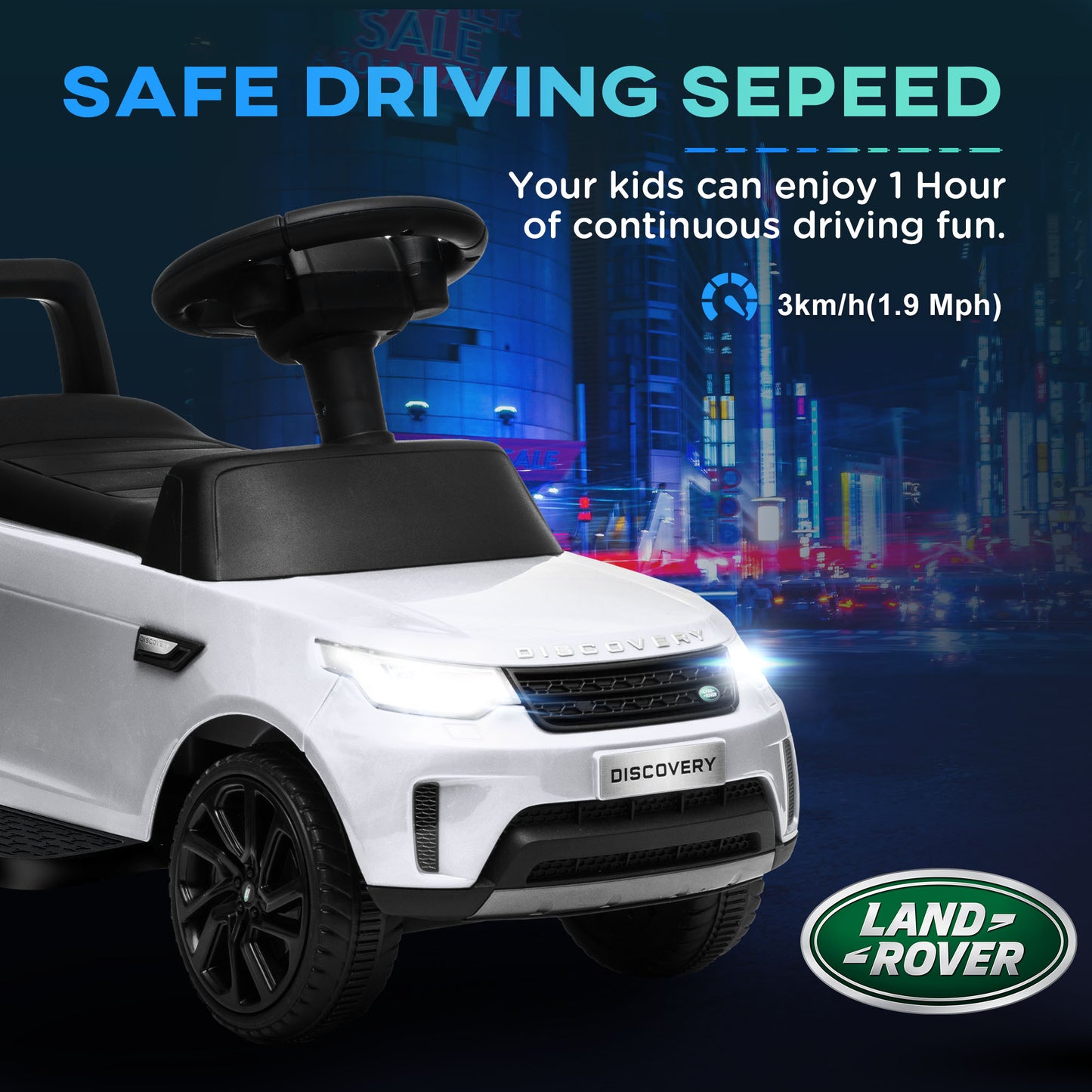 2-in-1 Land Rover Licensed 6V Kids Electric Ride On Car
