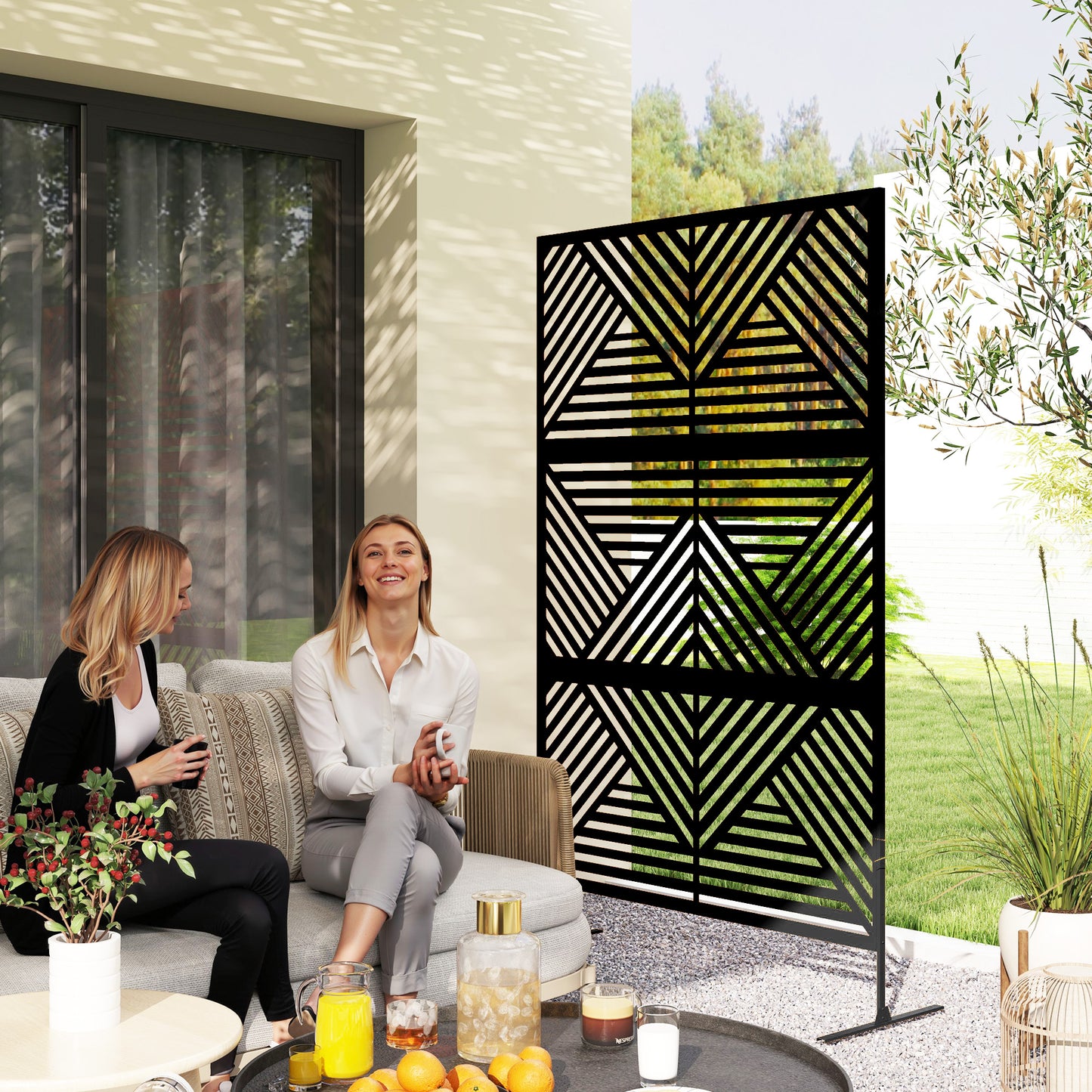 Decorative Garden Privacy Screen with Stand (1)