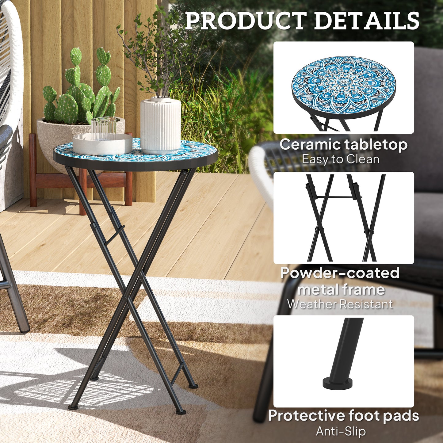 Mosaic Outdoor Garden Table (2)