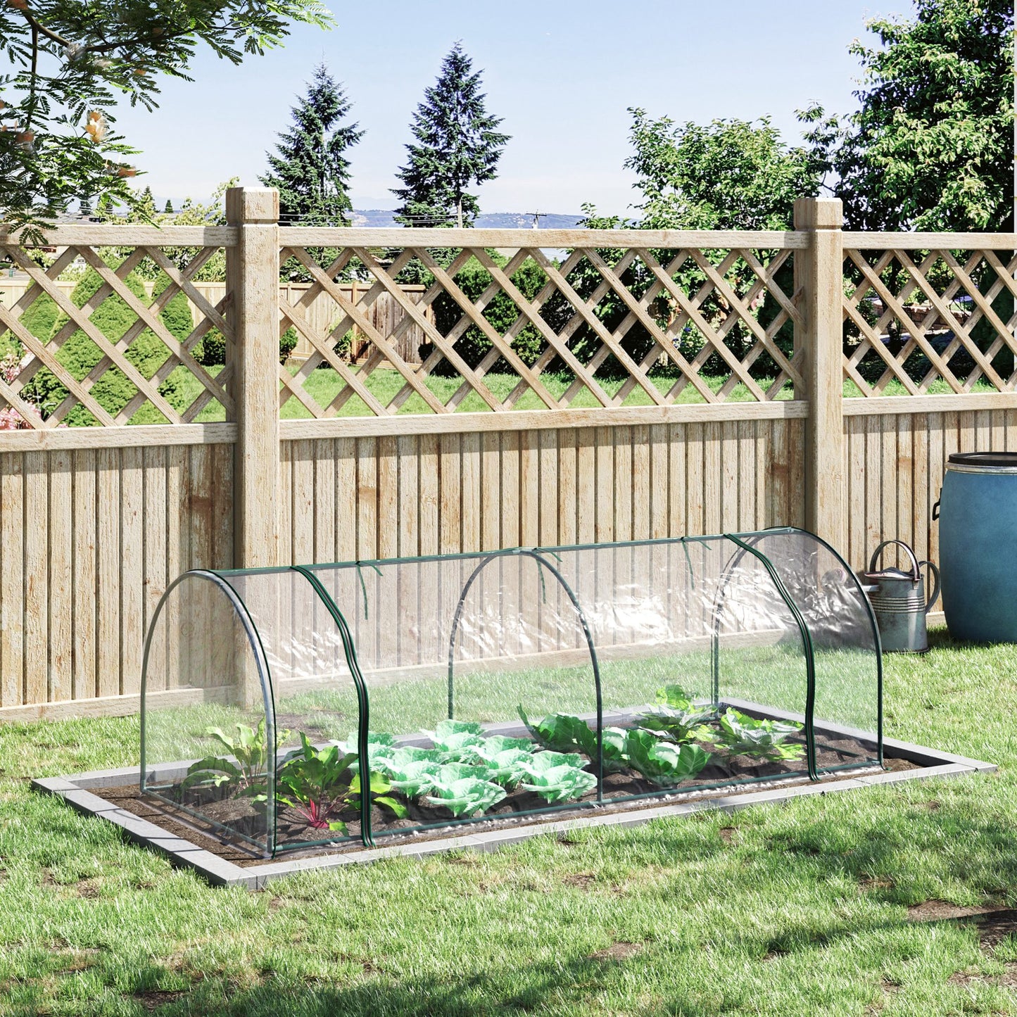 Mini Greenhouse, Small Polytunnel Green House with Zipped Doors (1)