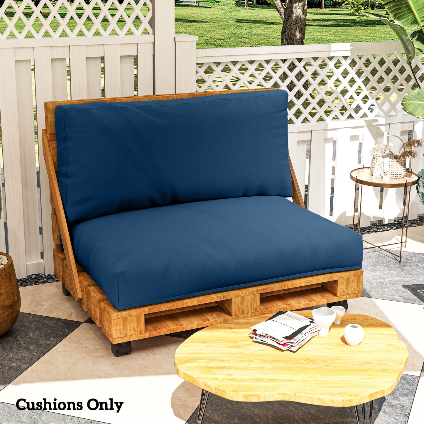 Two Piece Seat Pallet and Back Cushions