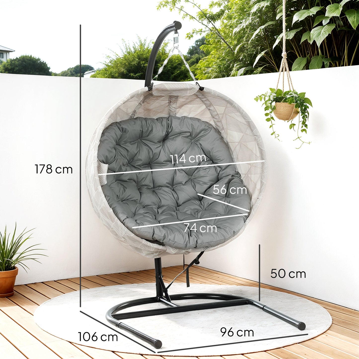 Hanging Egg Chair Outdoor Indoor Garden Swing Chair (2)