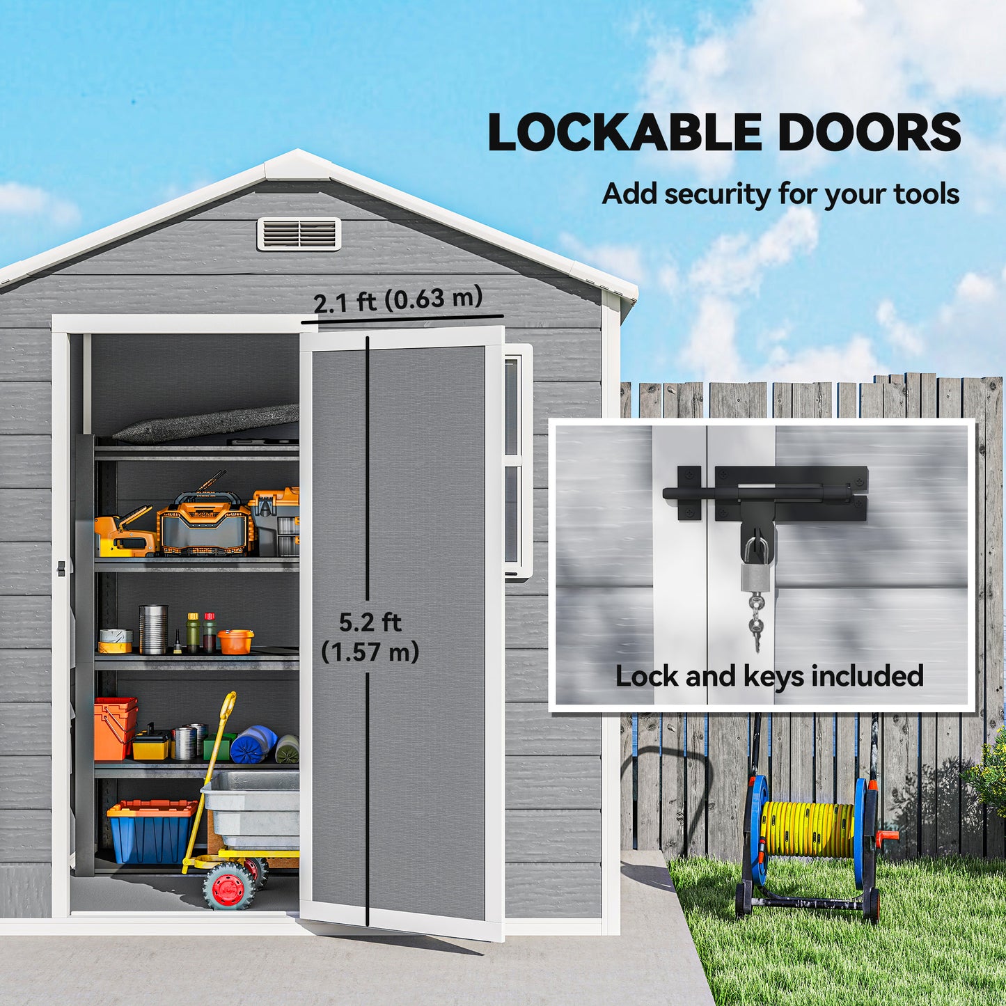 6 x 4ft Plastic Shed with Floor
