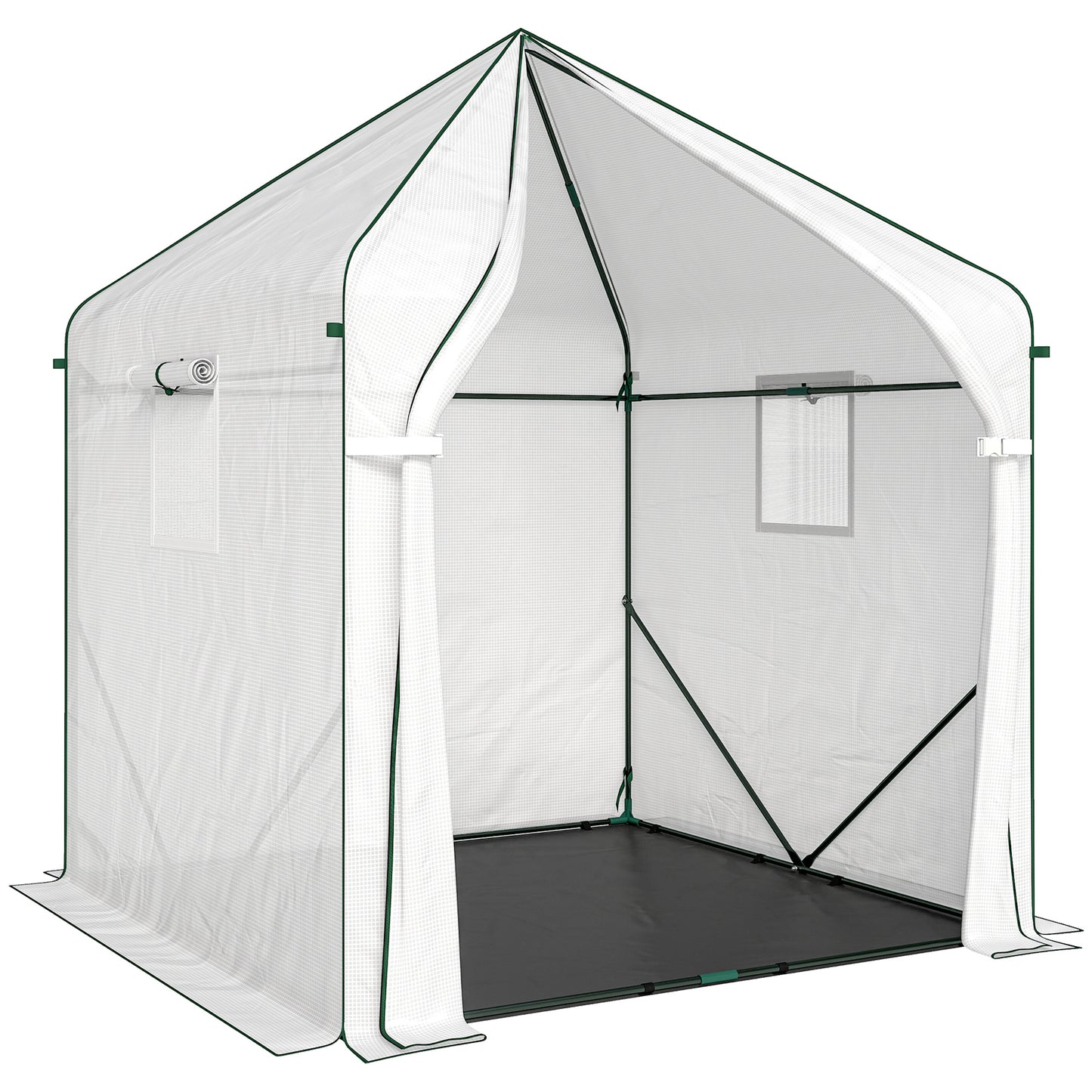 Walk-in Greenhouse for Outdoors with Steel Frame