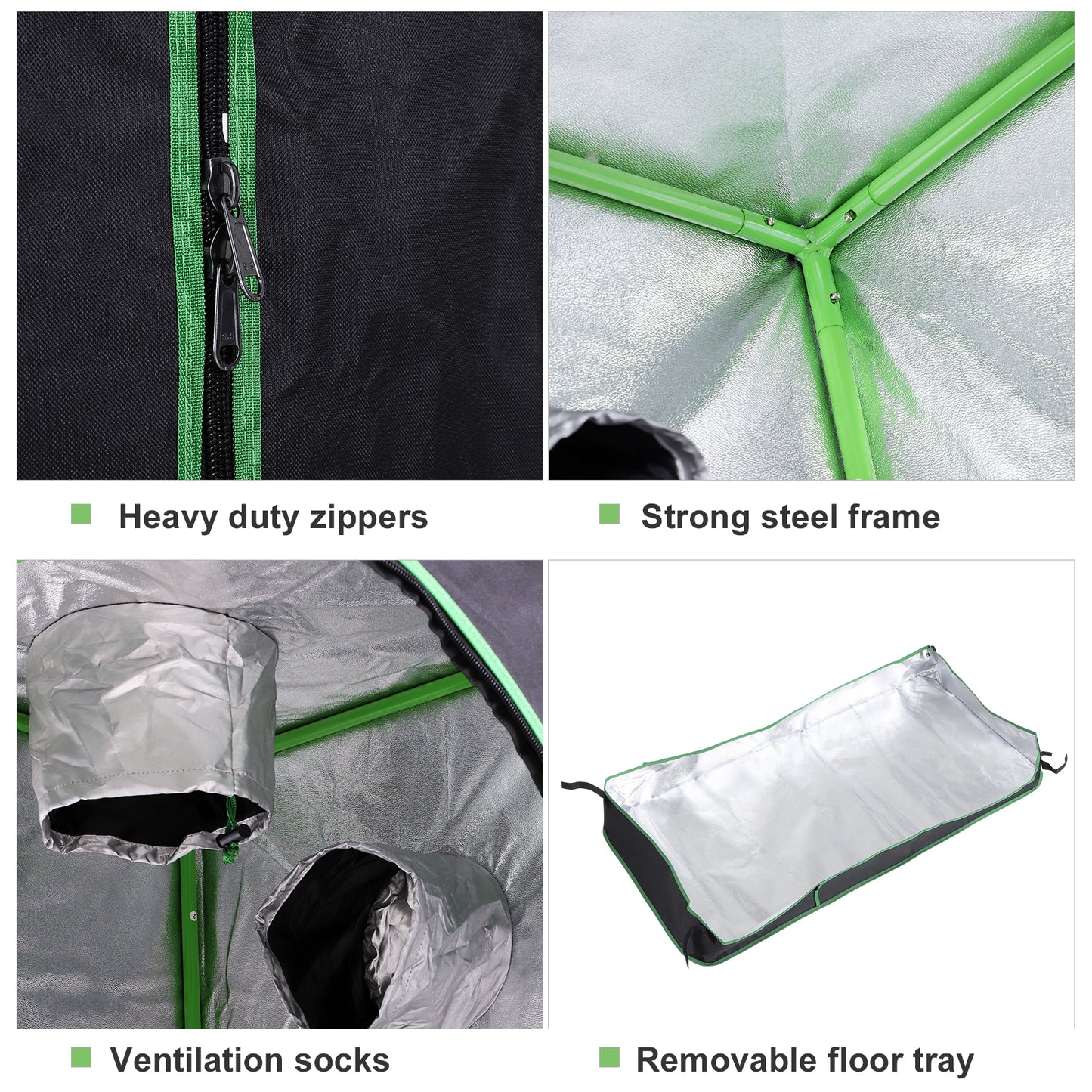 Grow Tent Reflective Mylar Hydroponic with Adjustable Vents (1)