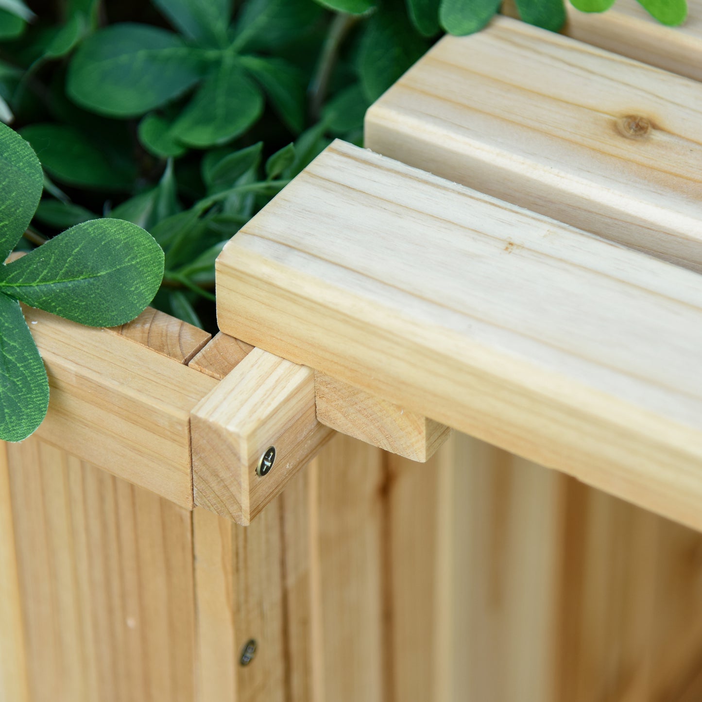 37L Wooden Garden Planter & Bench Combination Garden Raised Bed