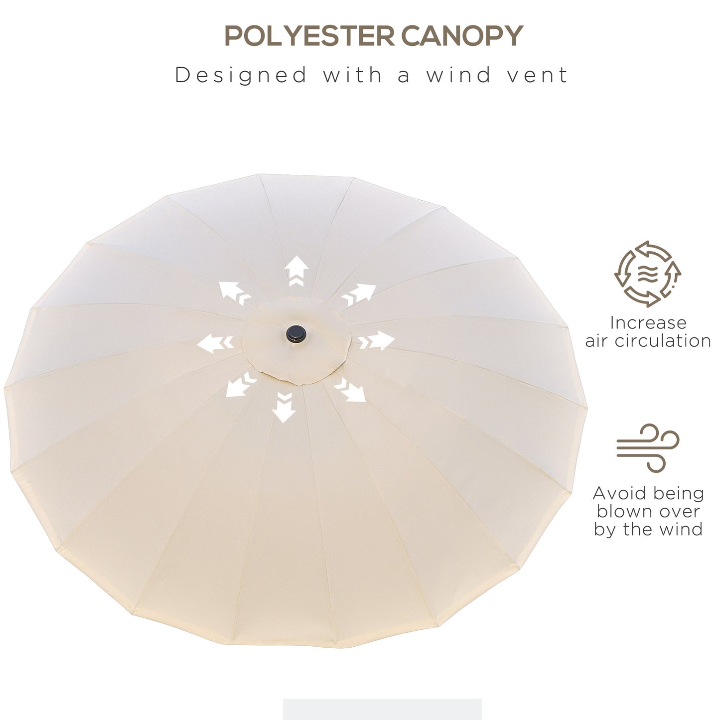 2.5m Shanghai Garden Parasol Umbrella with Crank & Tilt