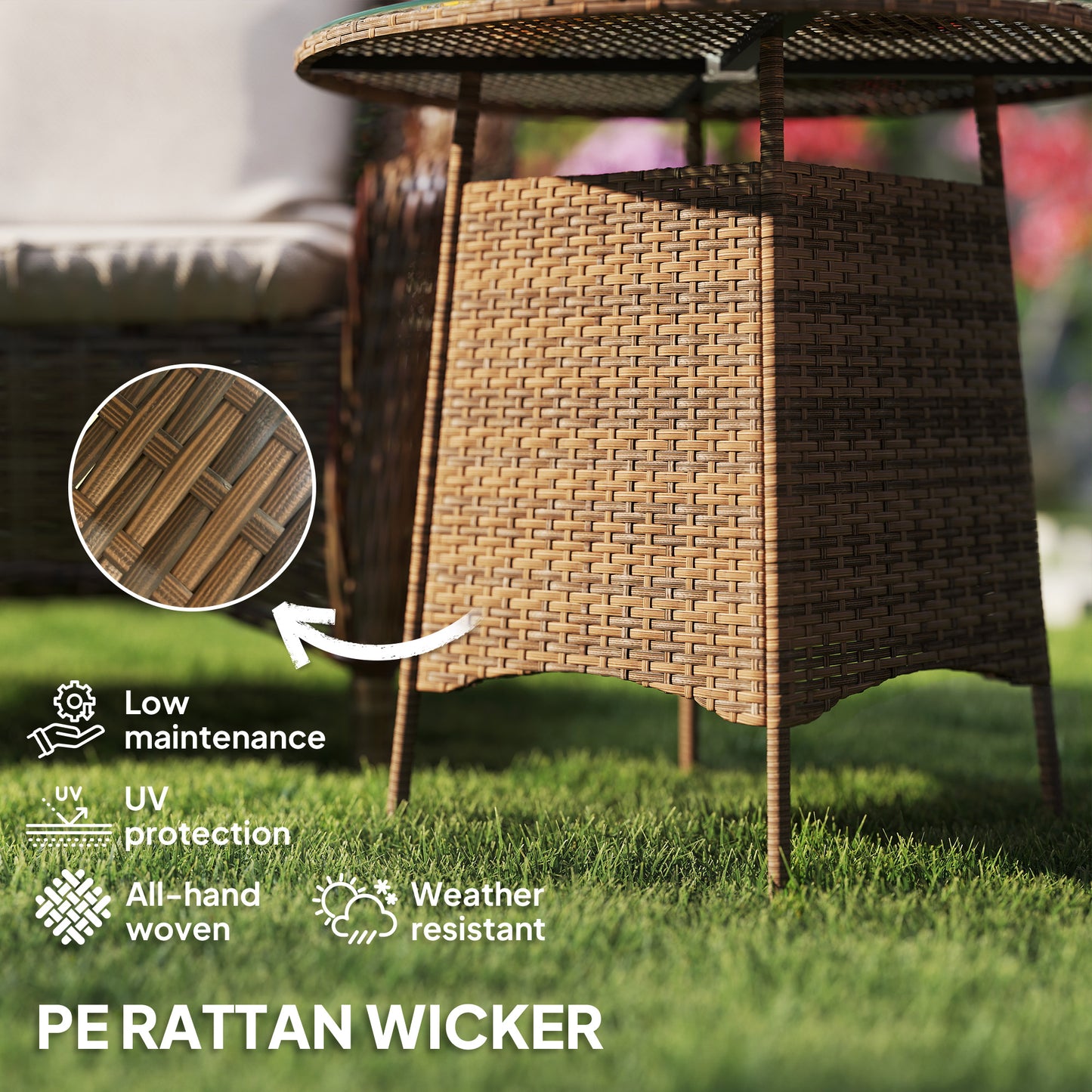 Wicker Garden Rattan Table