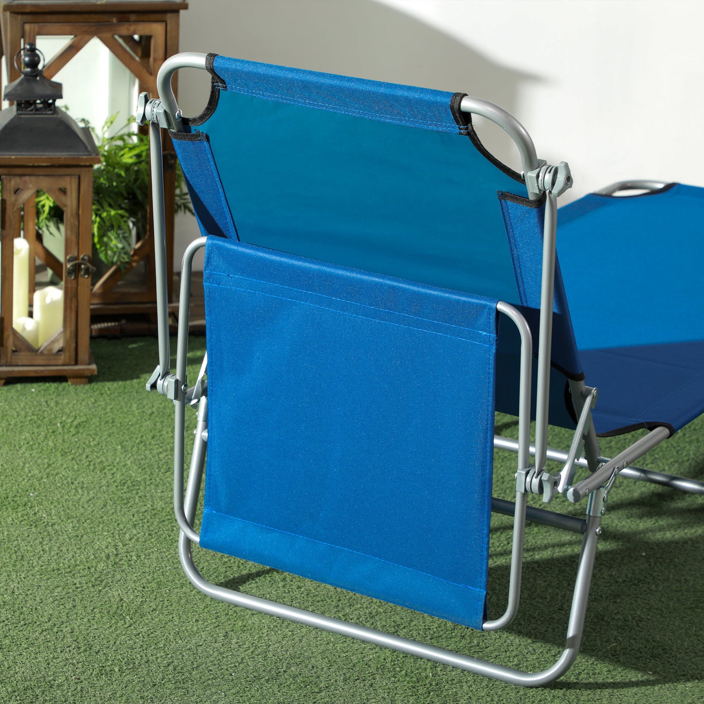 Folding Sun Lounger with Canopy