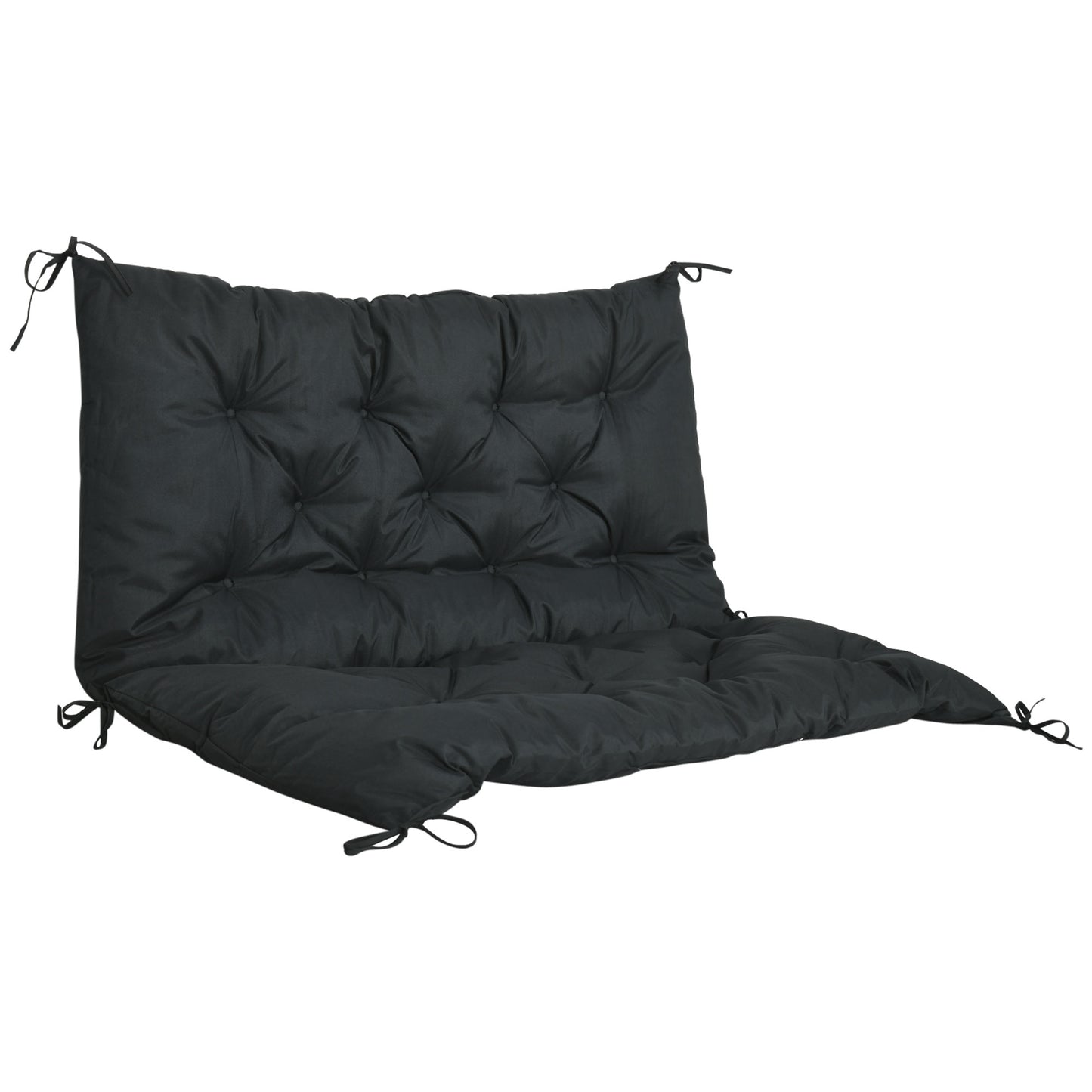 2 Seater Bench Pad, Garden Chair Cushion with Back and Ties