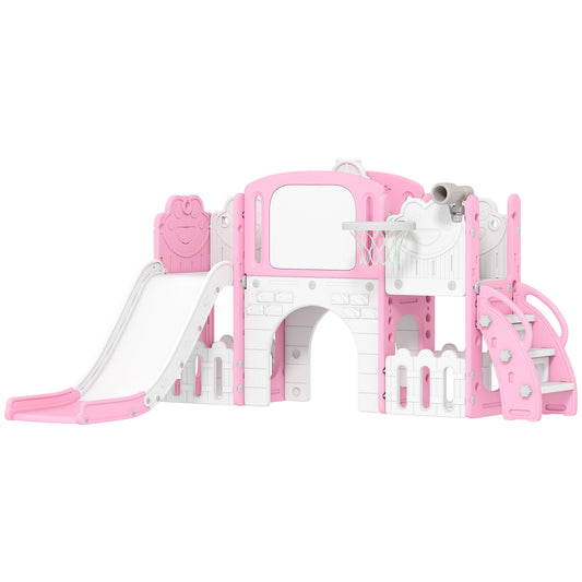 7 in 1 Toddler Slide Set with Basketball Hoop, Climbing Frame