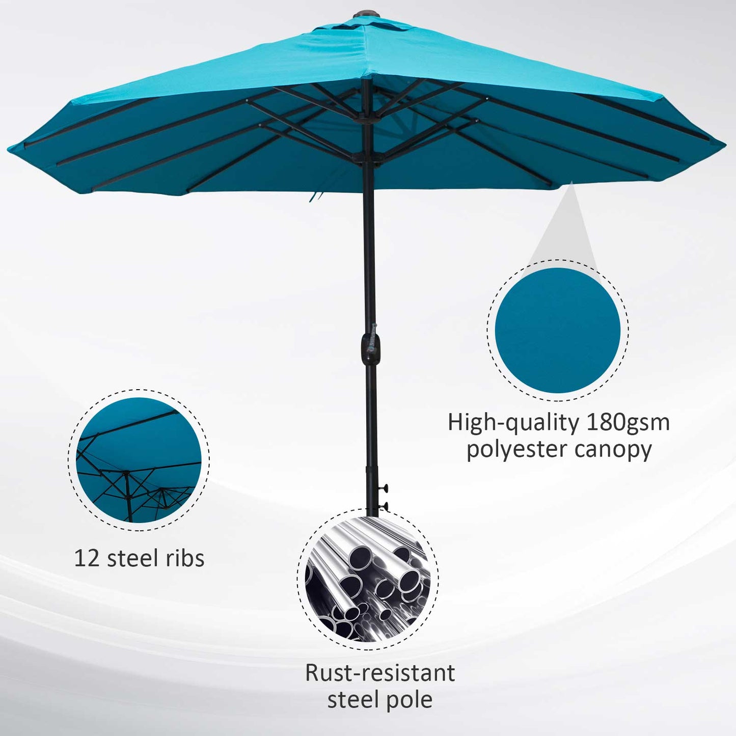 4.6m Double Garden Parasol