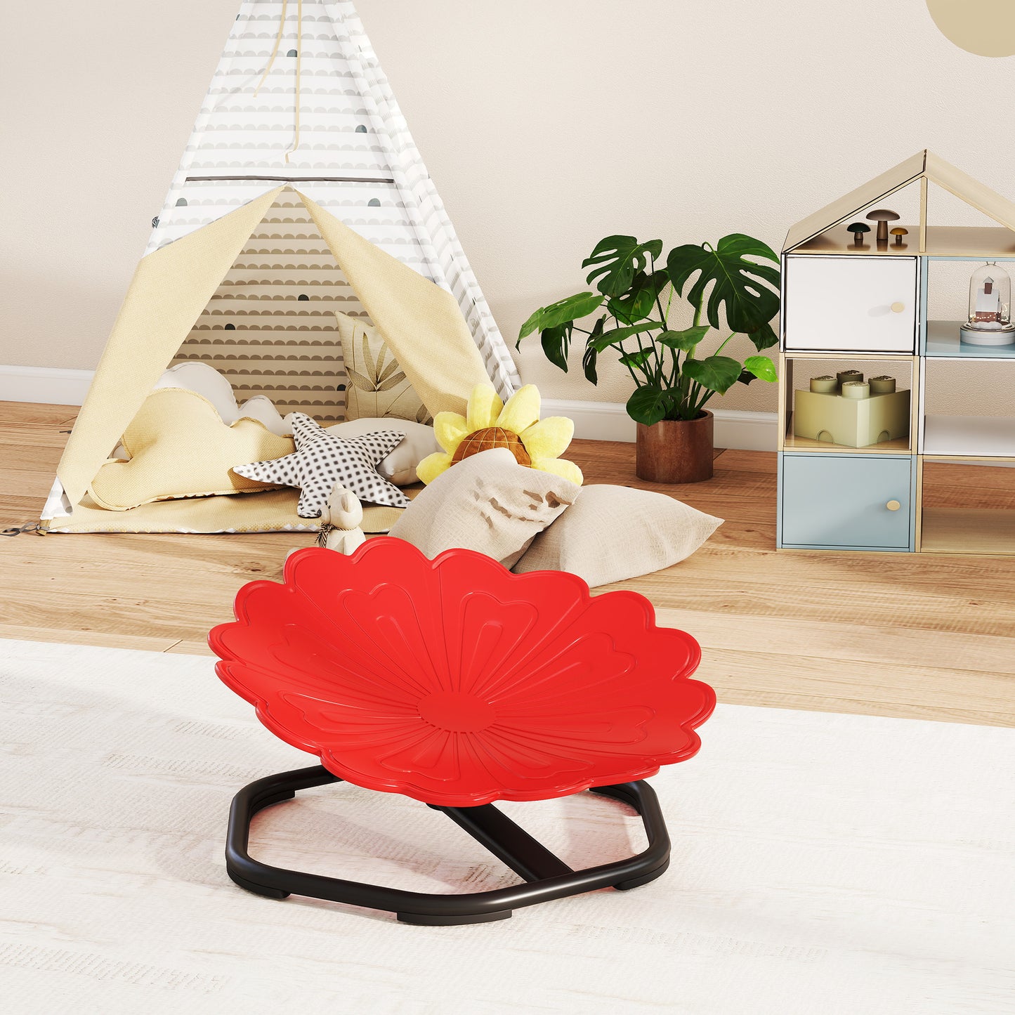Flower-Shaped Sensory Spinning Chair with Non-Slip Base